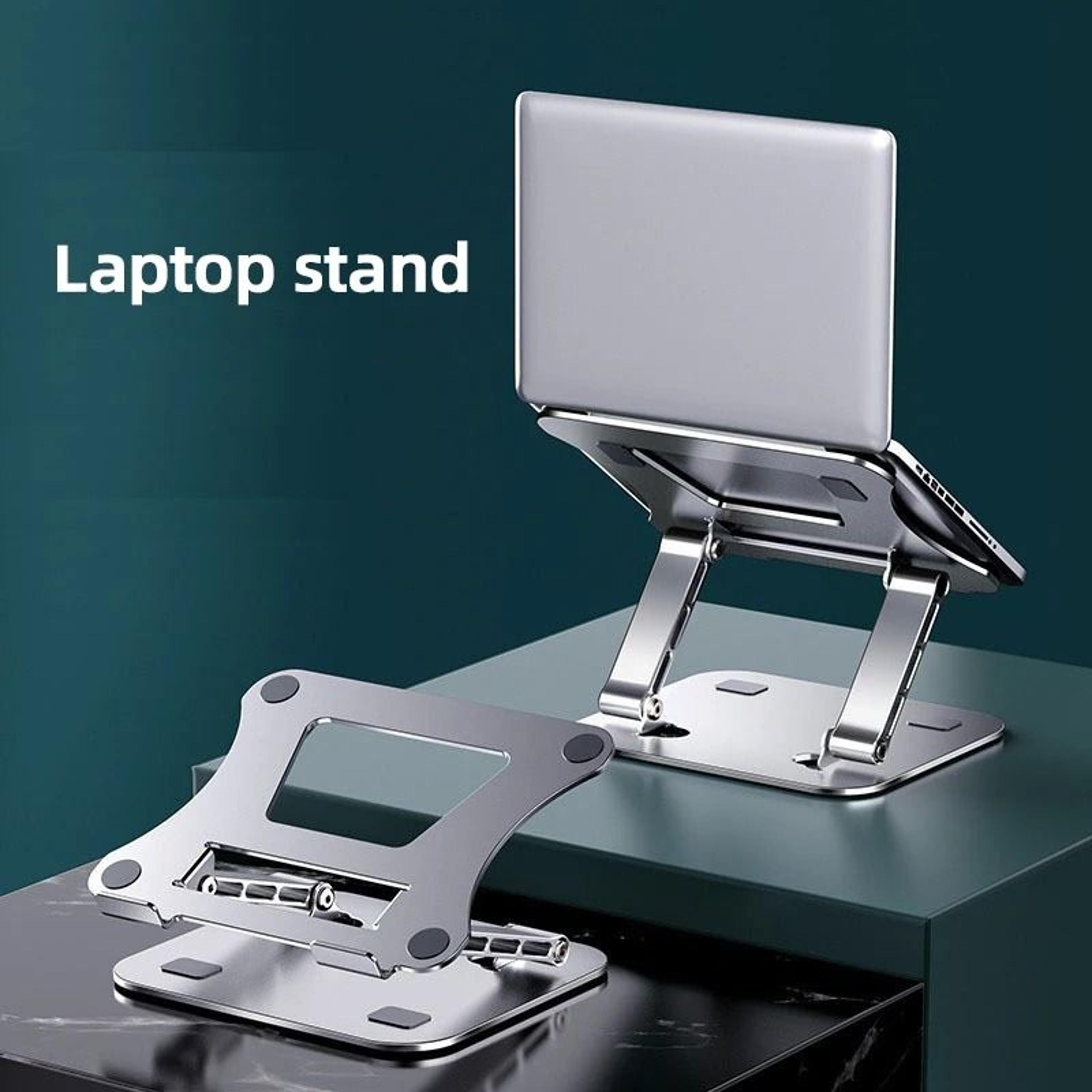 adjustable aluminum alloy cooling laptop stand with keyboard storage