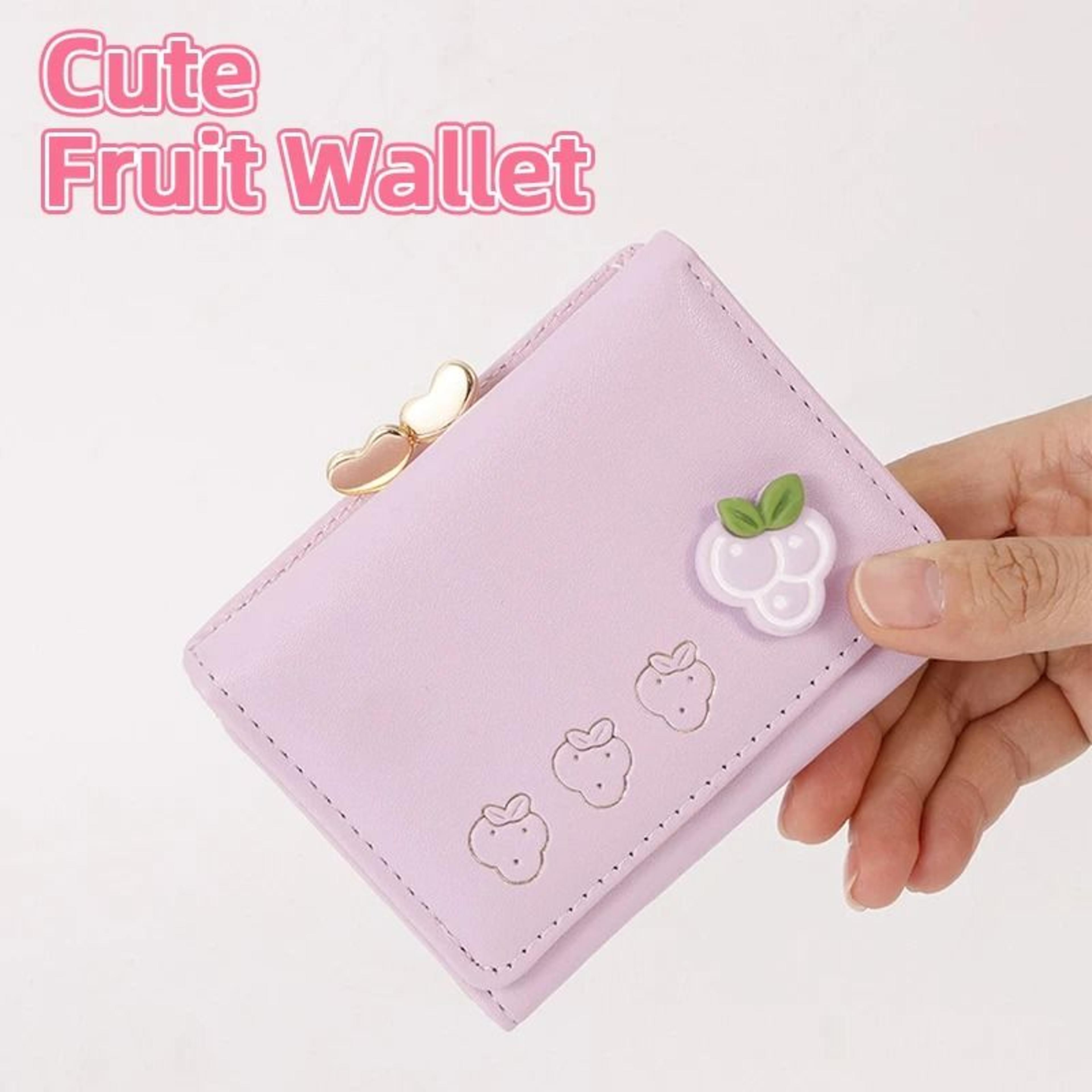 cute colorful mini fruit folding coin purse