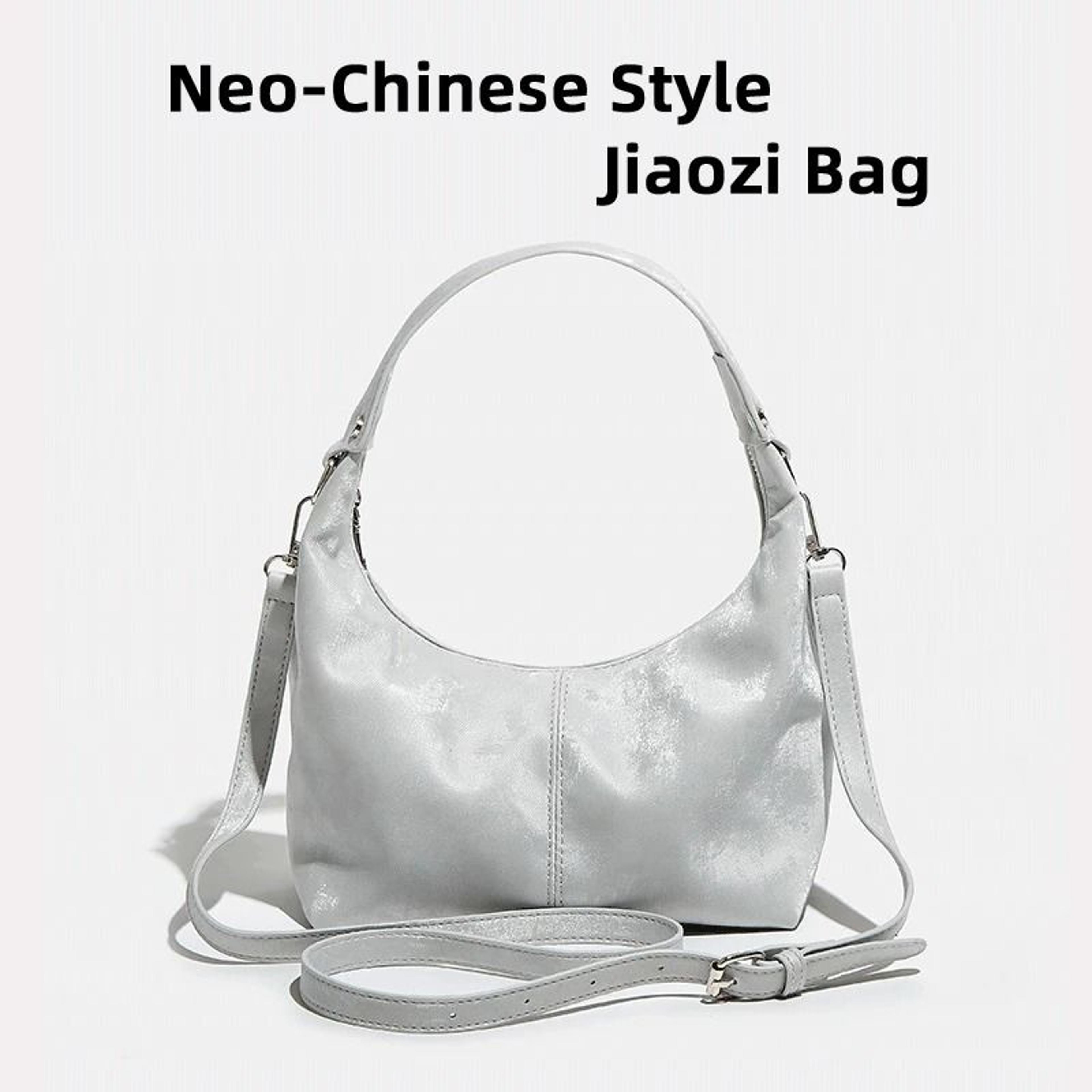 neo-chinese style jiaozi bao satin underarm handbag