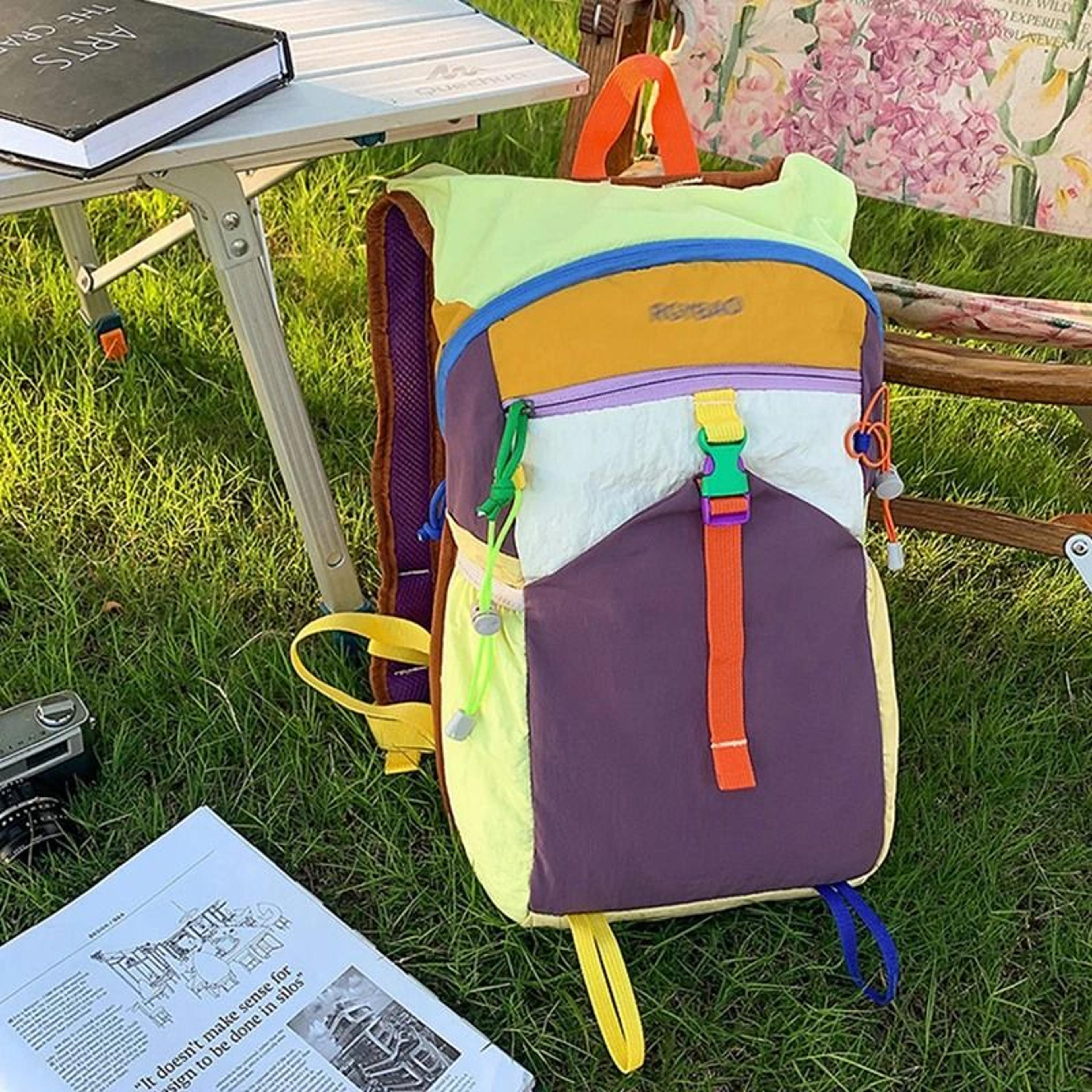 dopamine-colored outdoor hiking and large-capacity travel backpack
