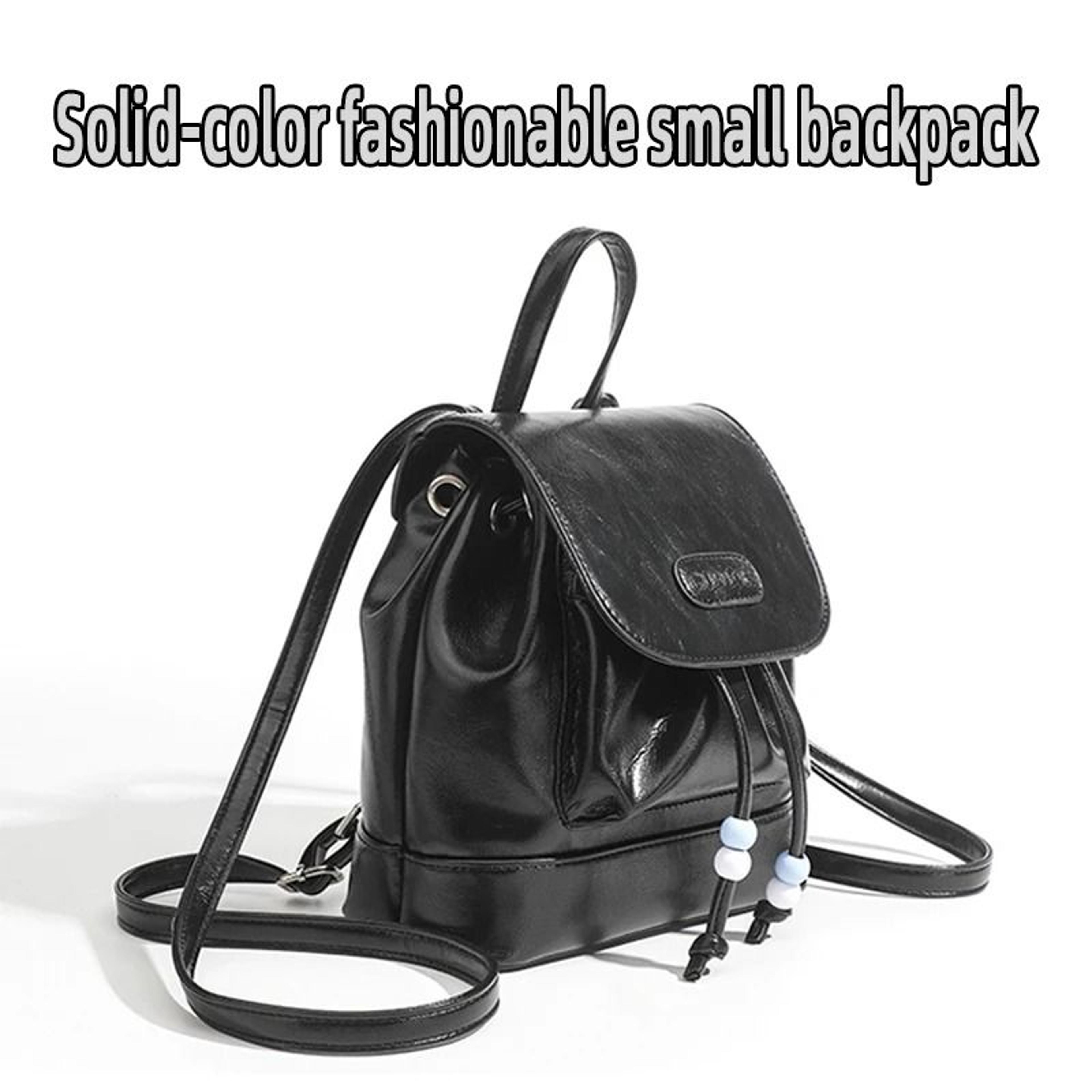 fashionable versatile solid-color drawstring backpack
