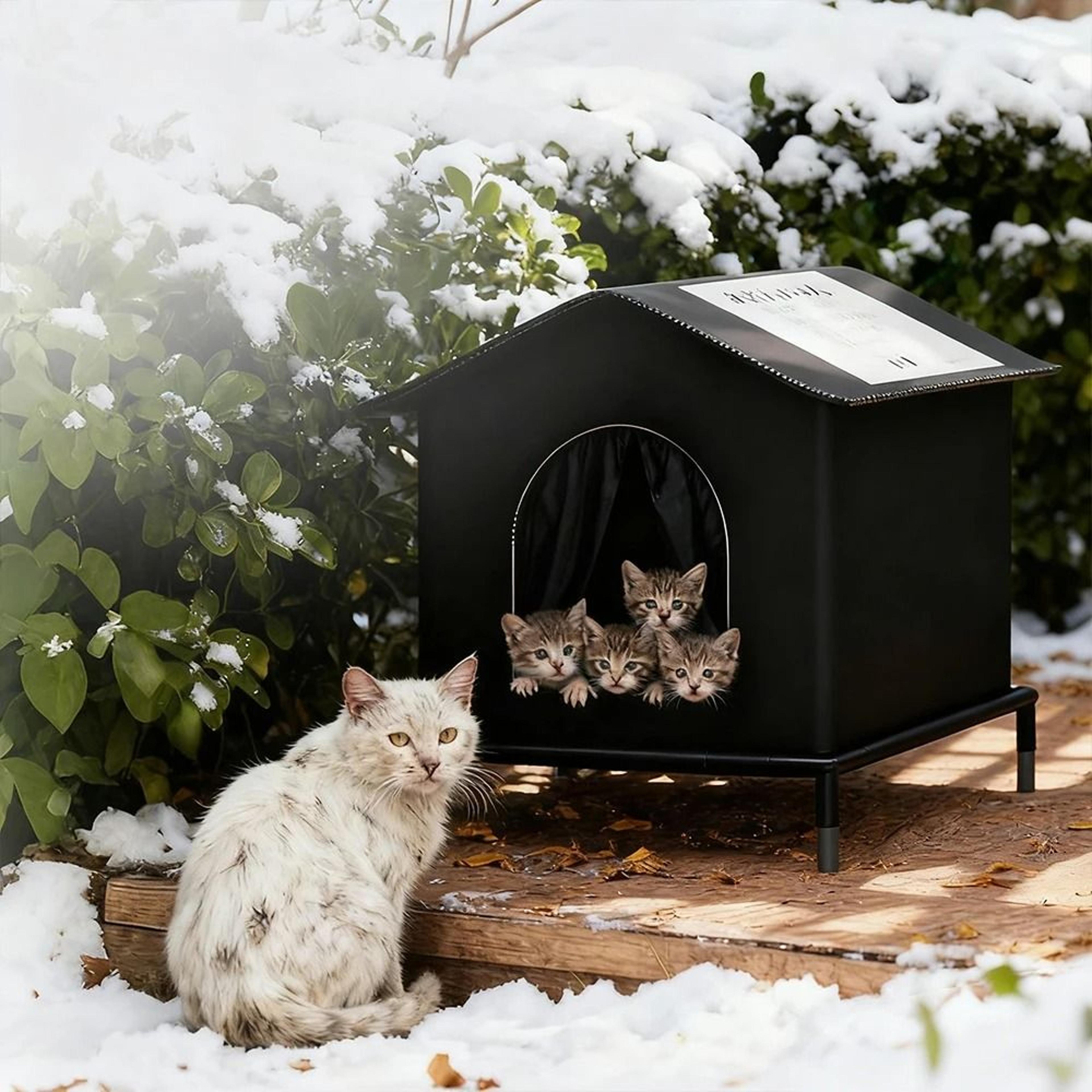 all-weather insulated outdoor cat shelter