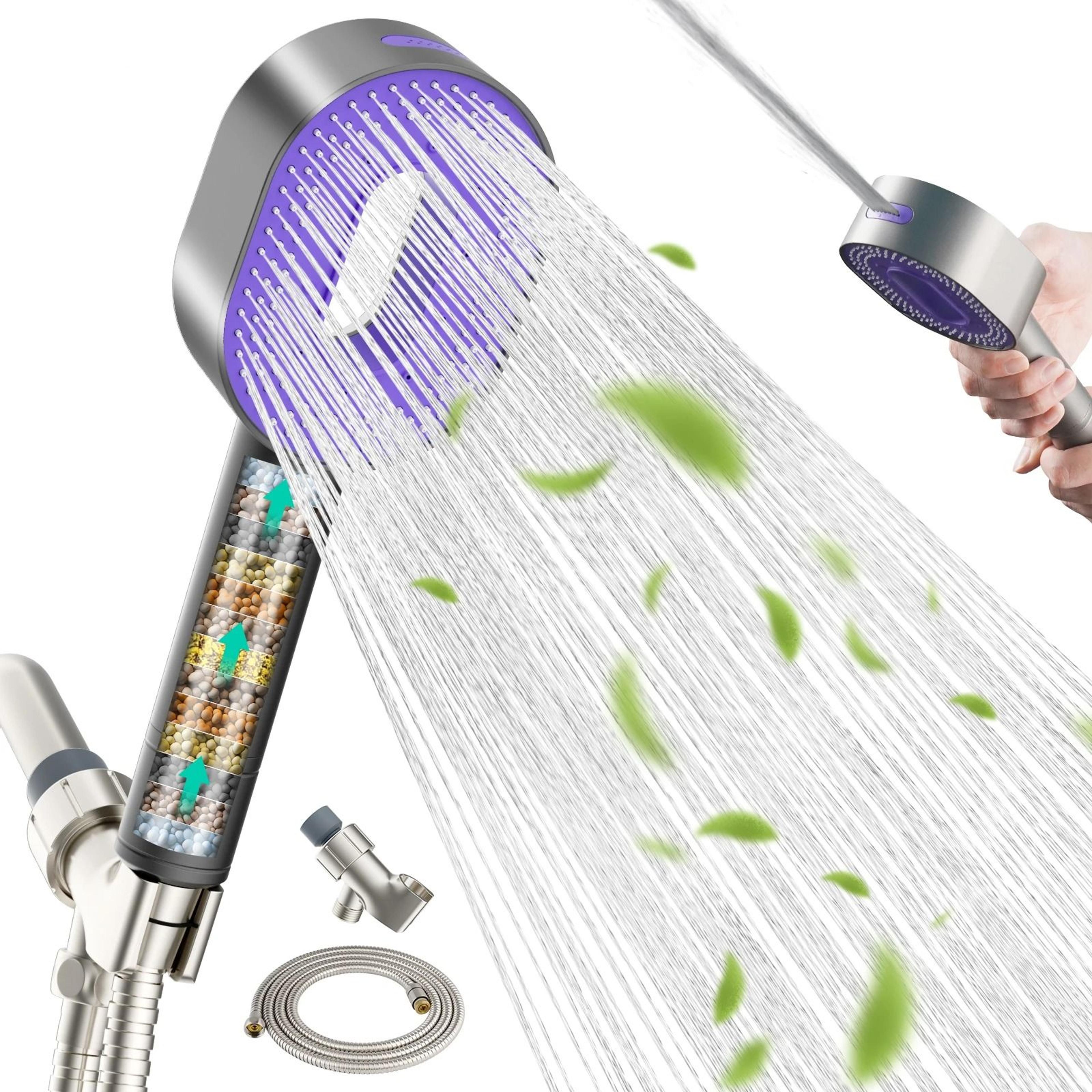 high-pressure 3-spray combo shower head with handheld