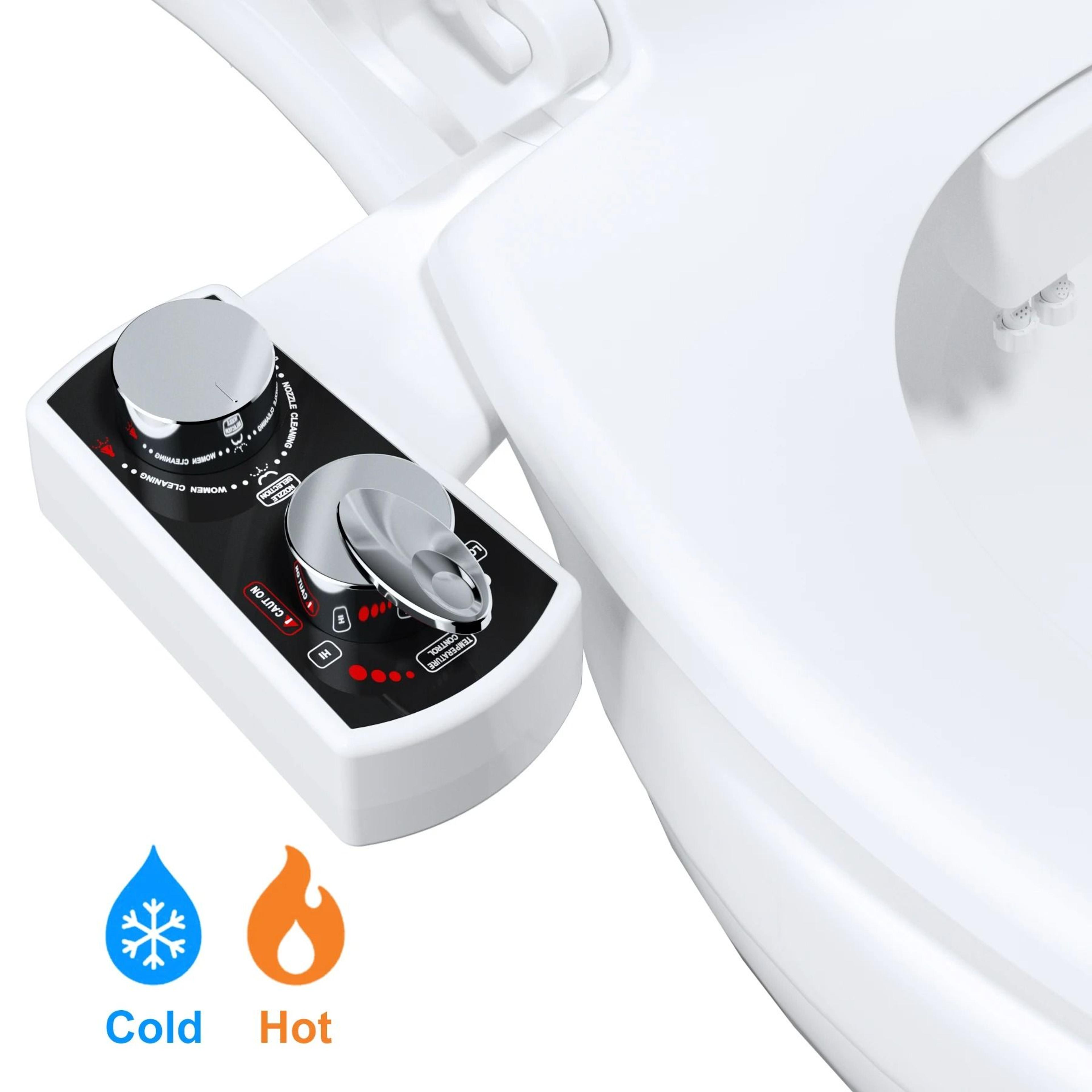 adjustable hot and cold dual nozzle bidet attachment