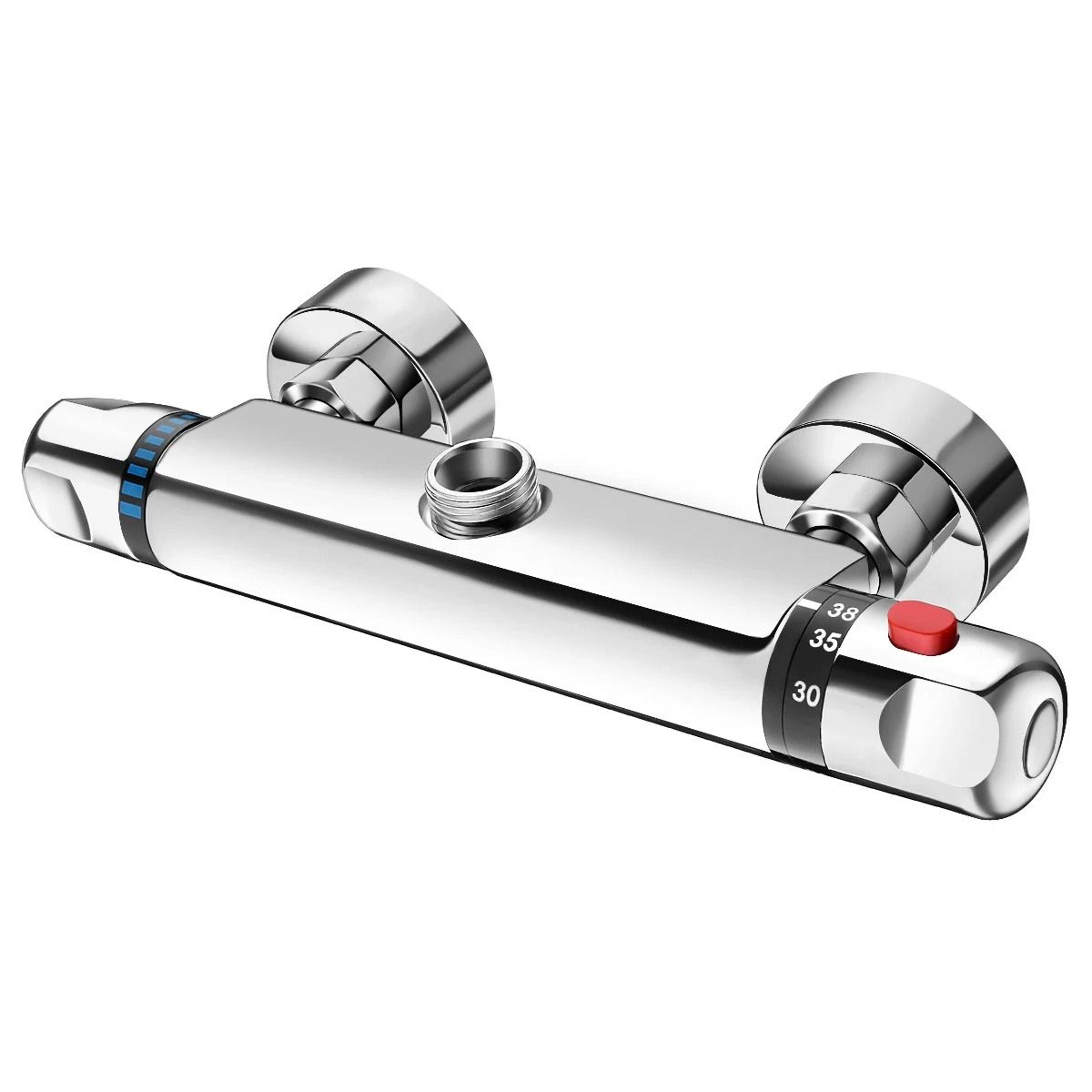 wall mounted thermostatic shower mixing valve with anti scald protection