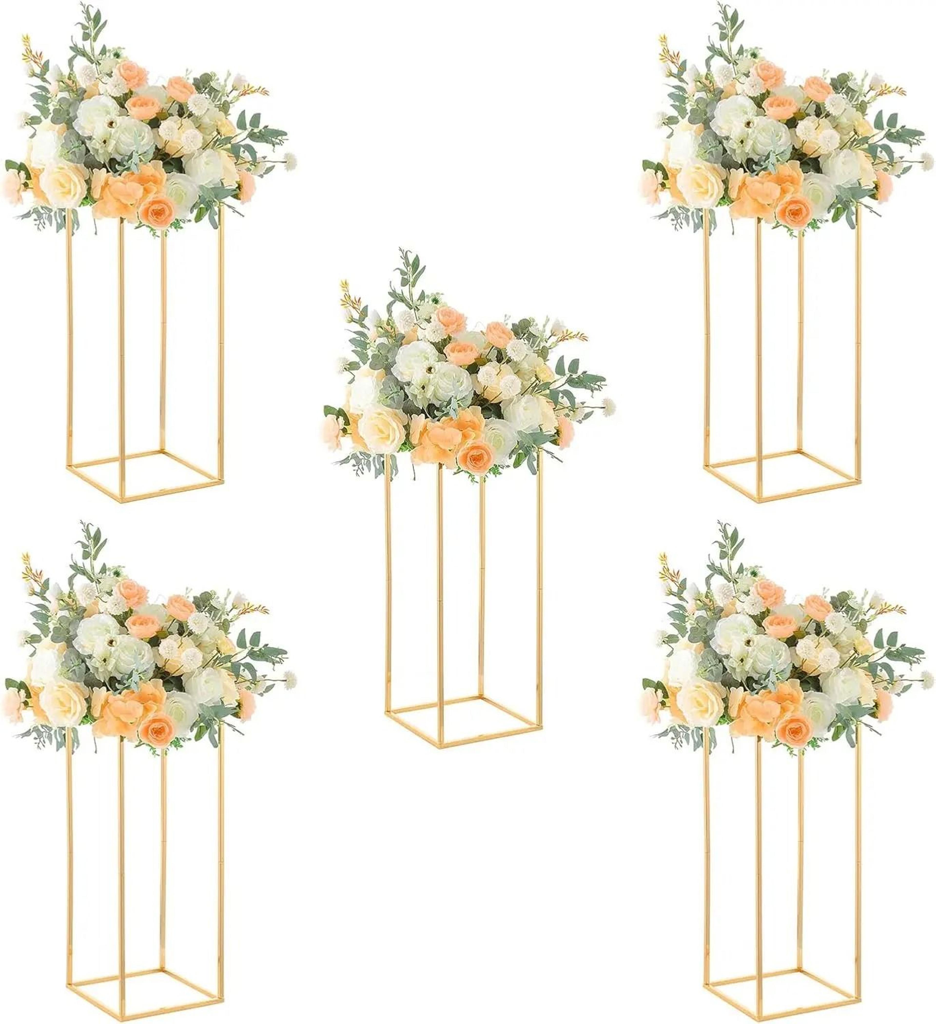 elegant gold wedding flower vase stand set