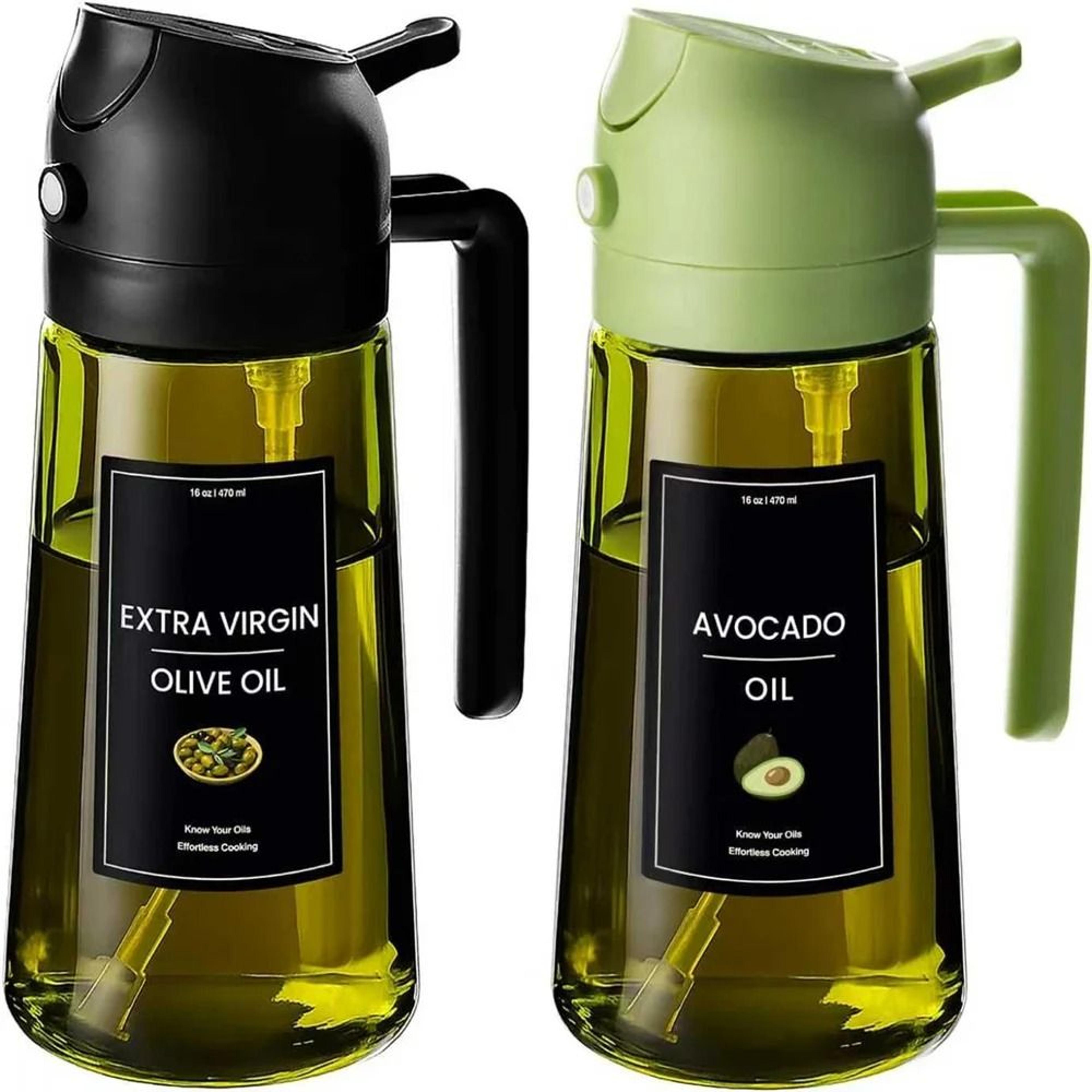 professional dual-function olive oil dispenser and precision glass mister