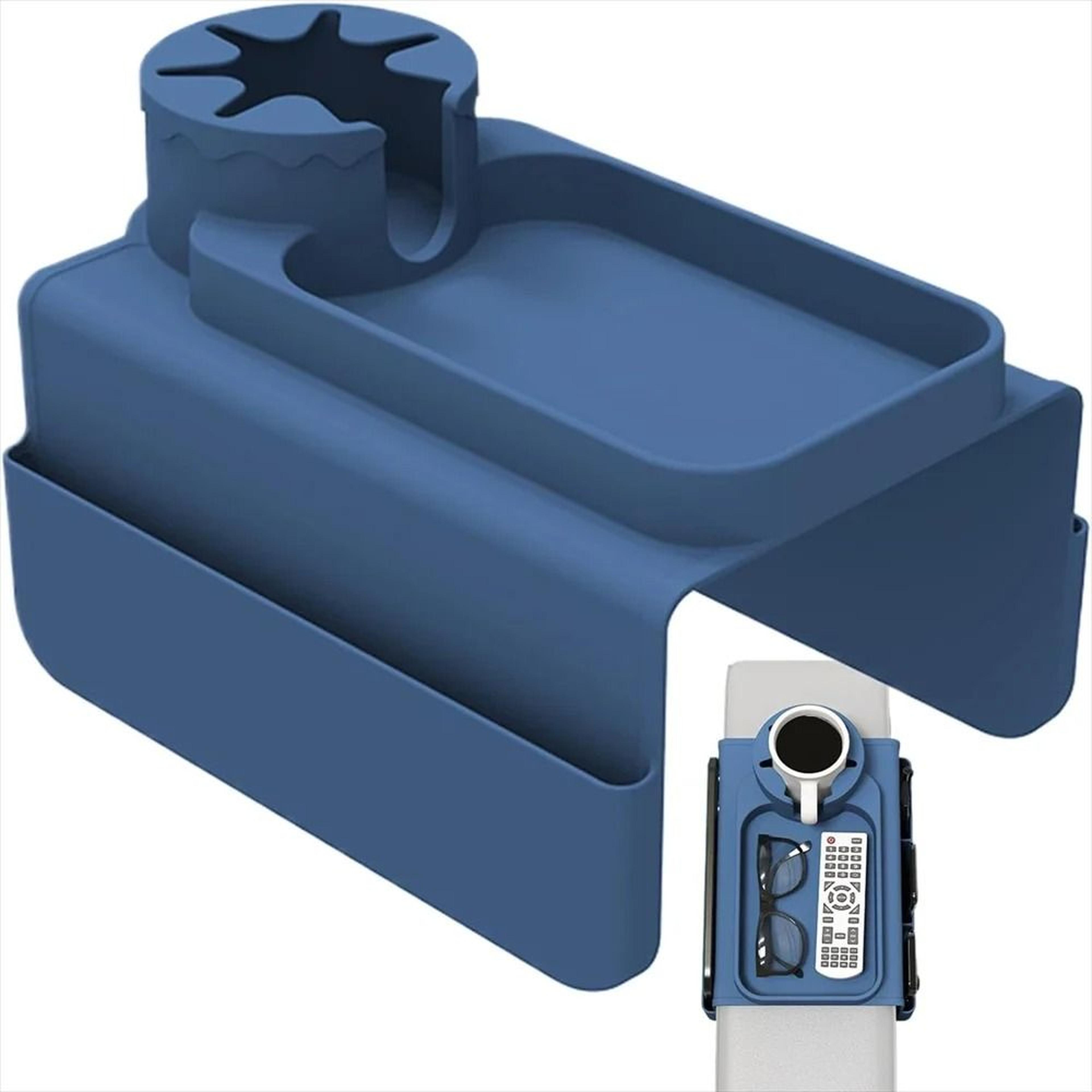 professional spill-proof silicone sofa armrest cup holder and integrated accessory tray