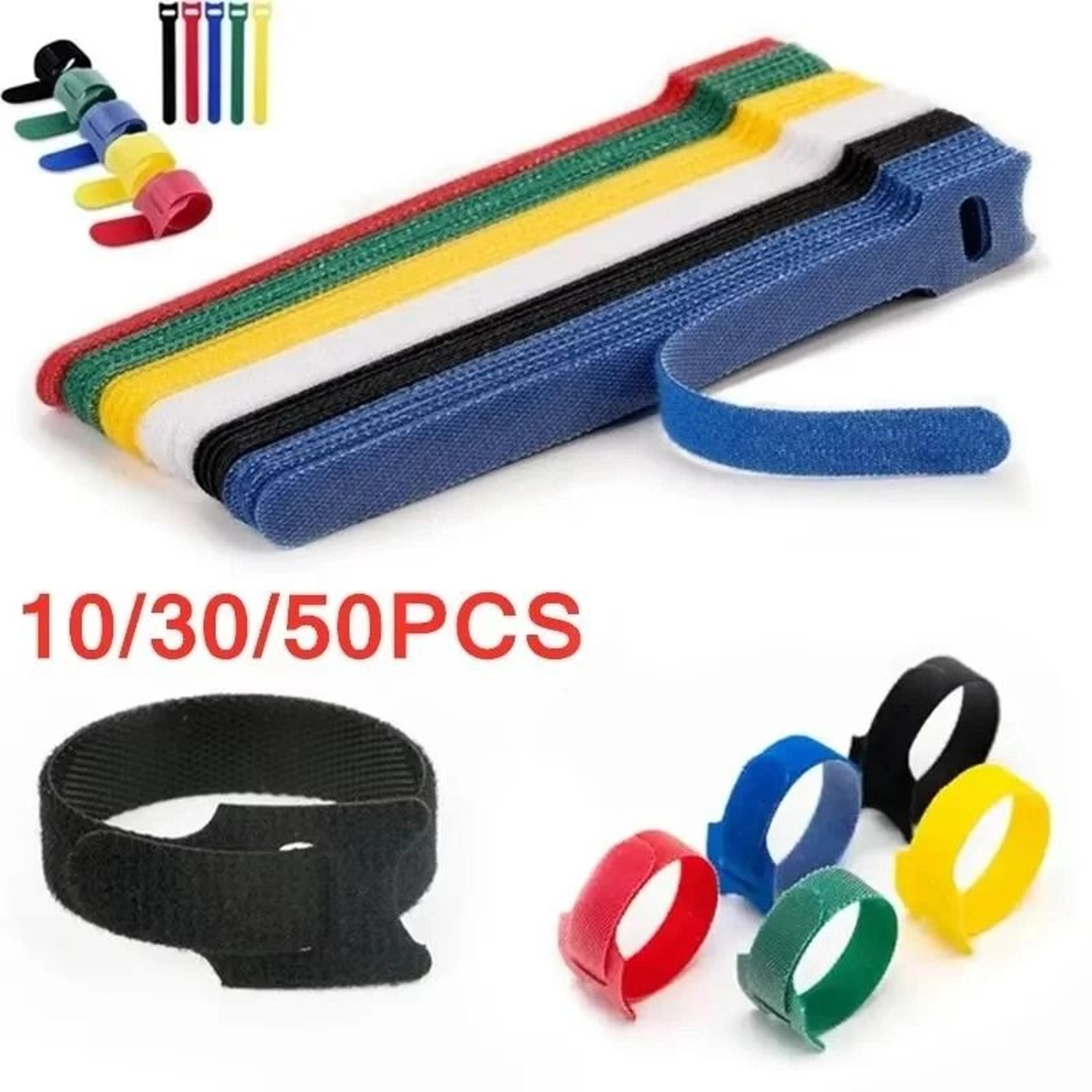 professional reusable nylon cable ties and multi-color t-type cord management 50 piece set