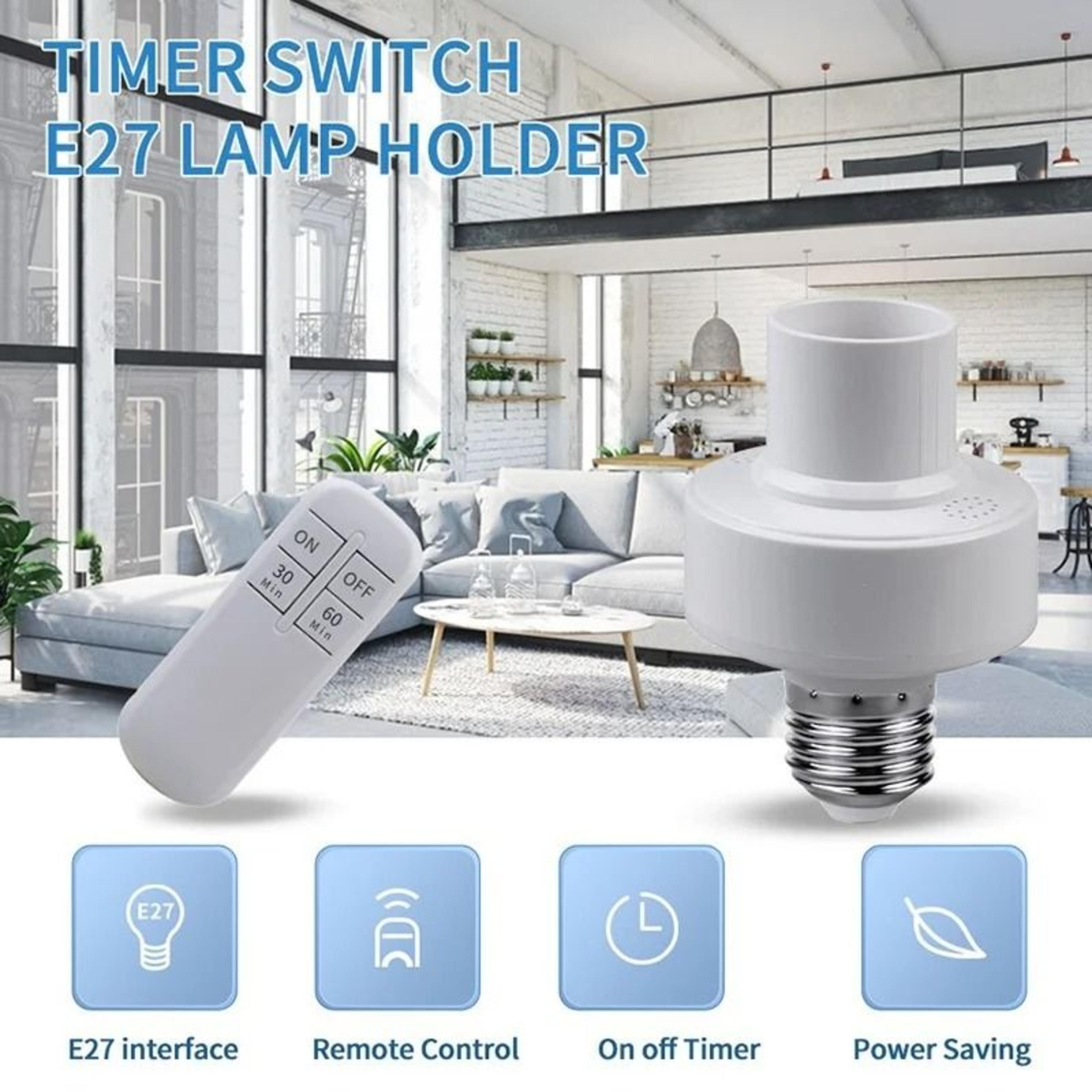professional high performance e27 smart timer lamp holder and wireless remote control lighting system