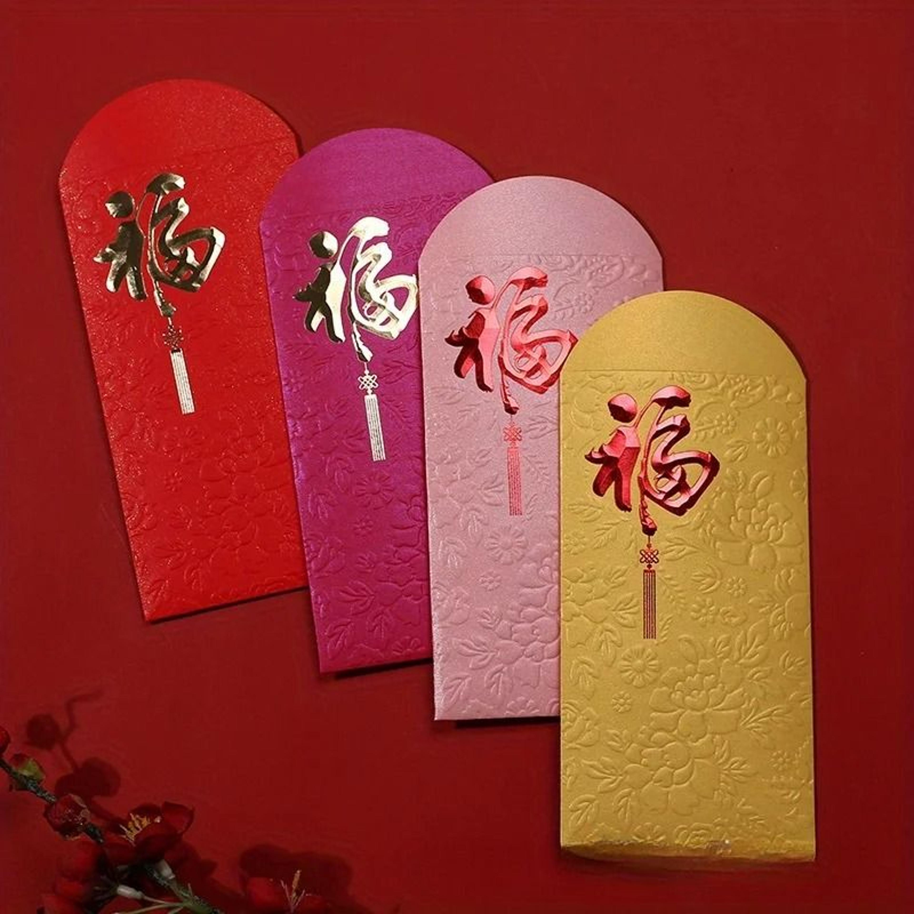 40 piece lucky red envelopes and precision gold foil lunar celebration hardwar