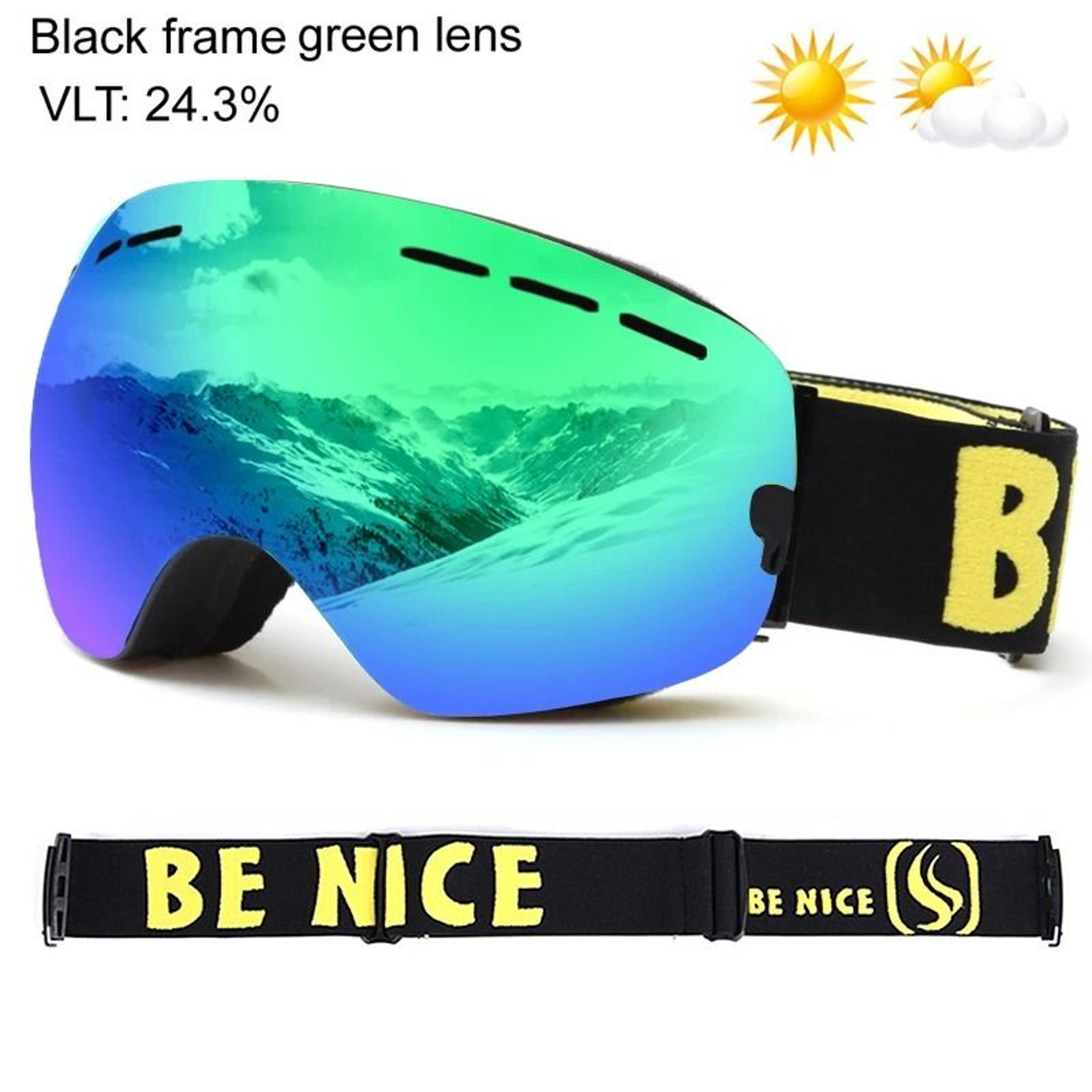 uv400 anti fog double layers ski goggles with big lens