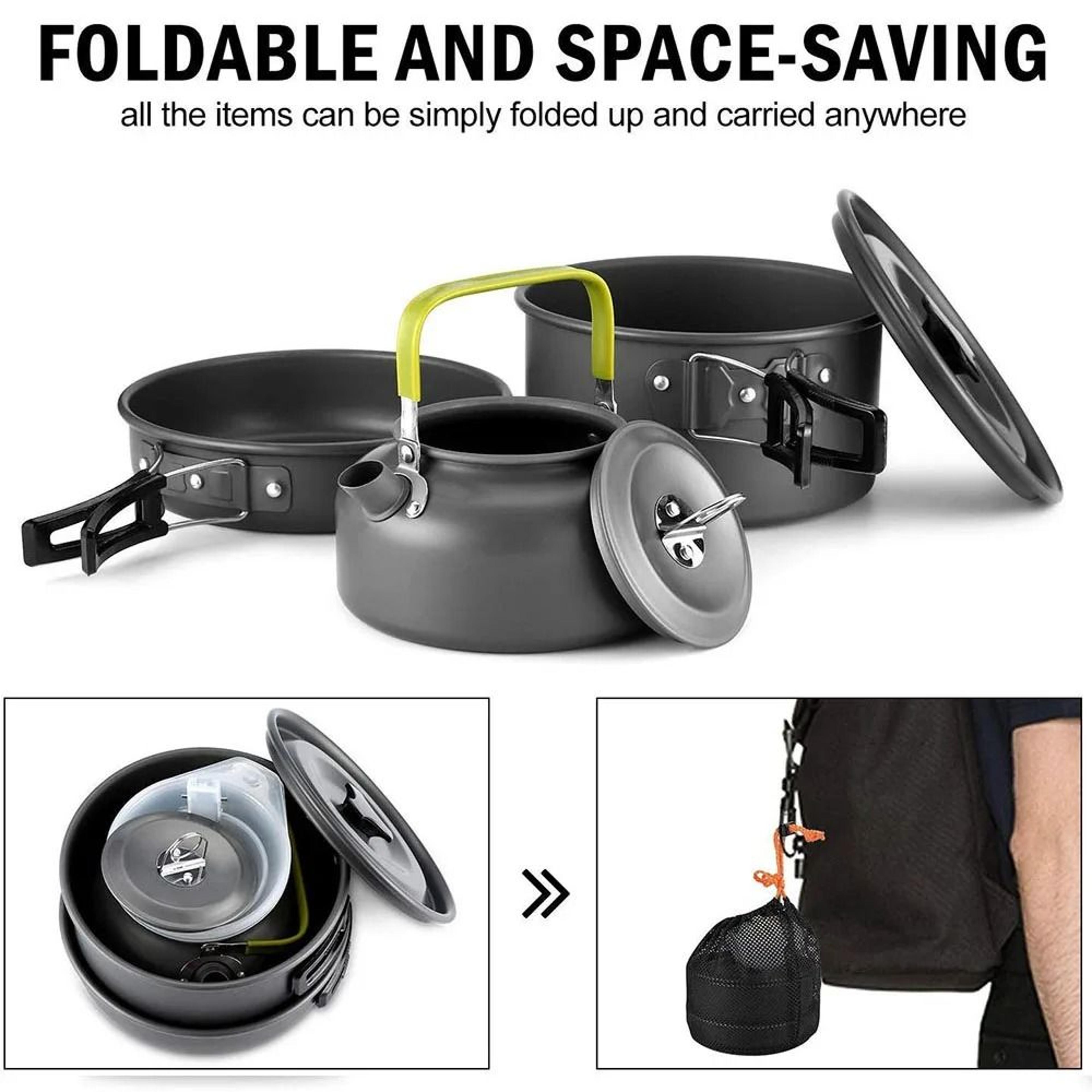 aluminum non-stick outdoor camping cookware set