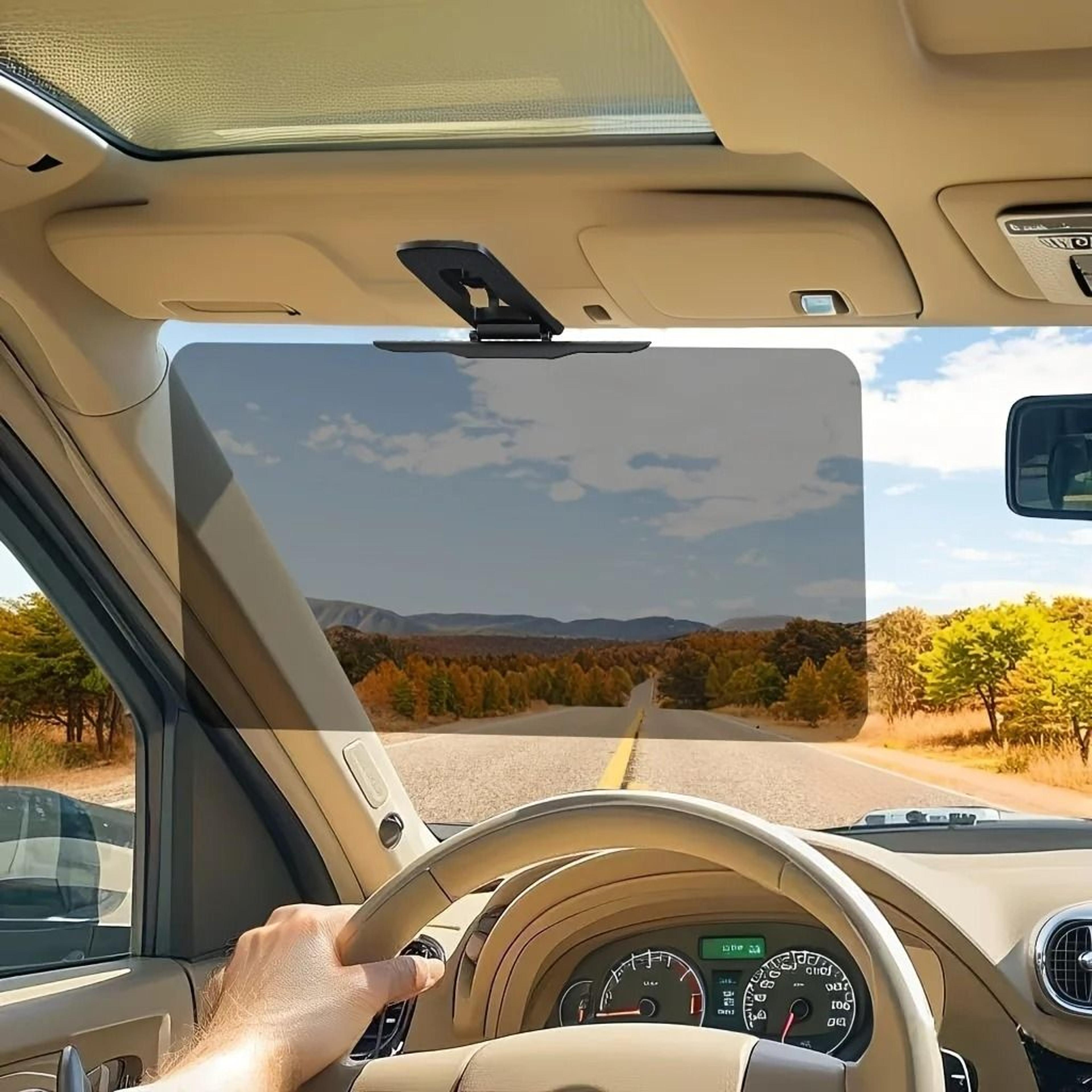 large universal car sun visor extender – anti-glare side & front window shield