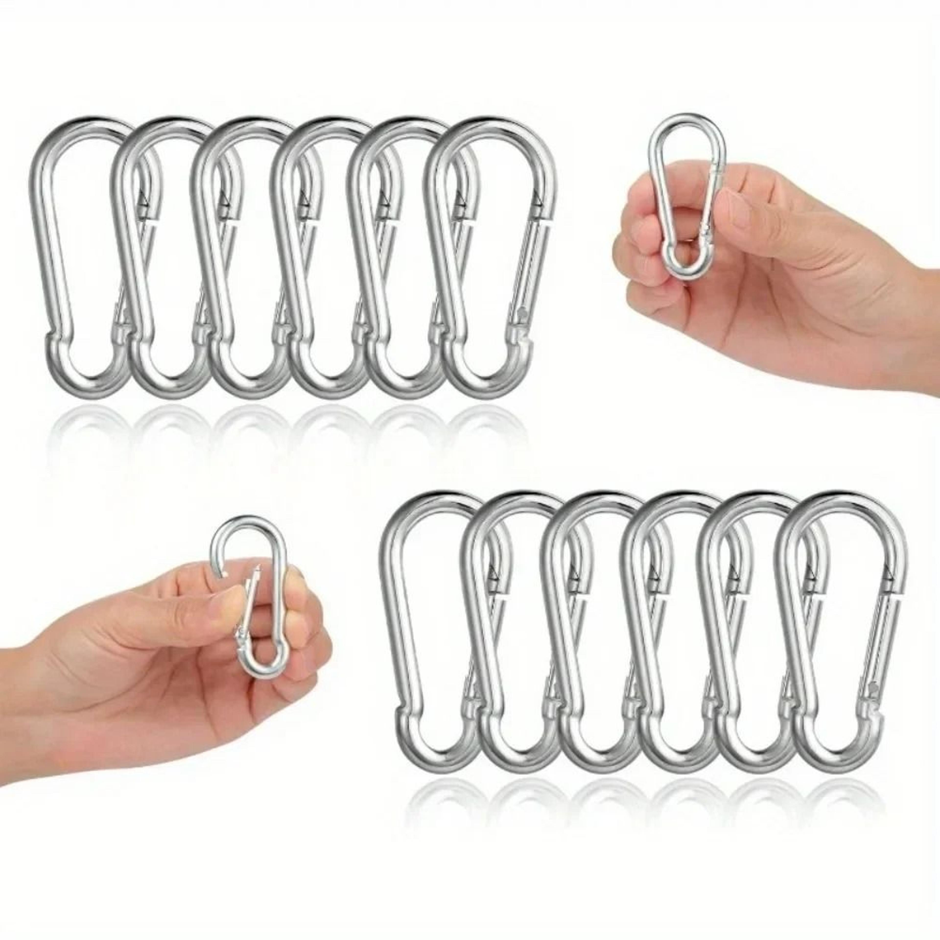 12-piece industrial-strength carabiner set – rust-resistant multi-purpose snap hooks