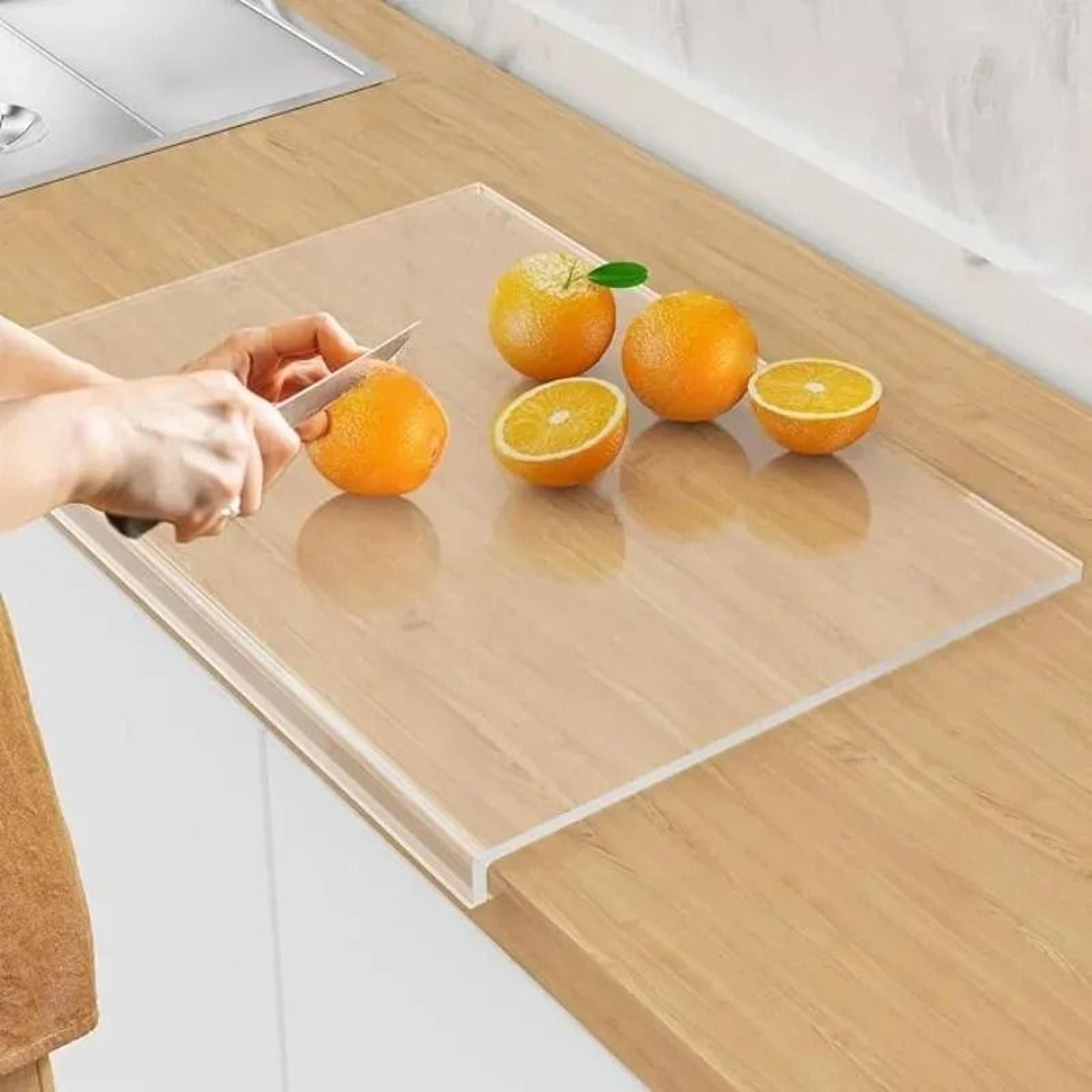 acrylic cutting board with counter lip – transparent non-slip countertop protector