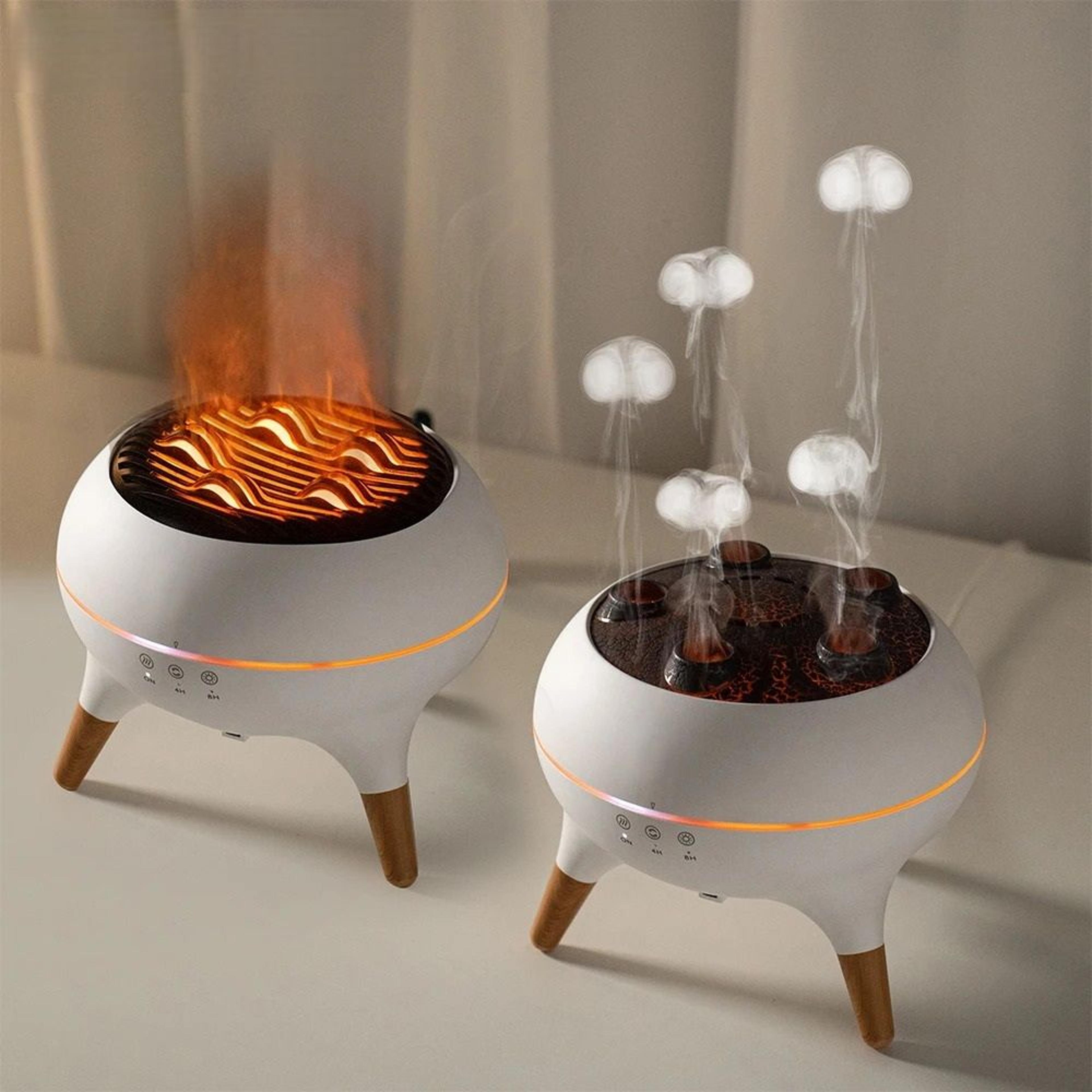 dynamic jellyfish & gradient flame air humidifier – smart essential oil aroma diffuser
