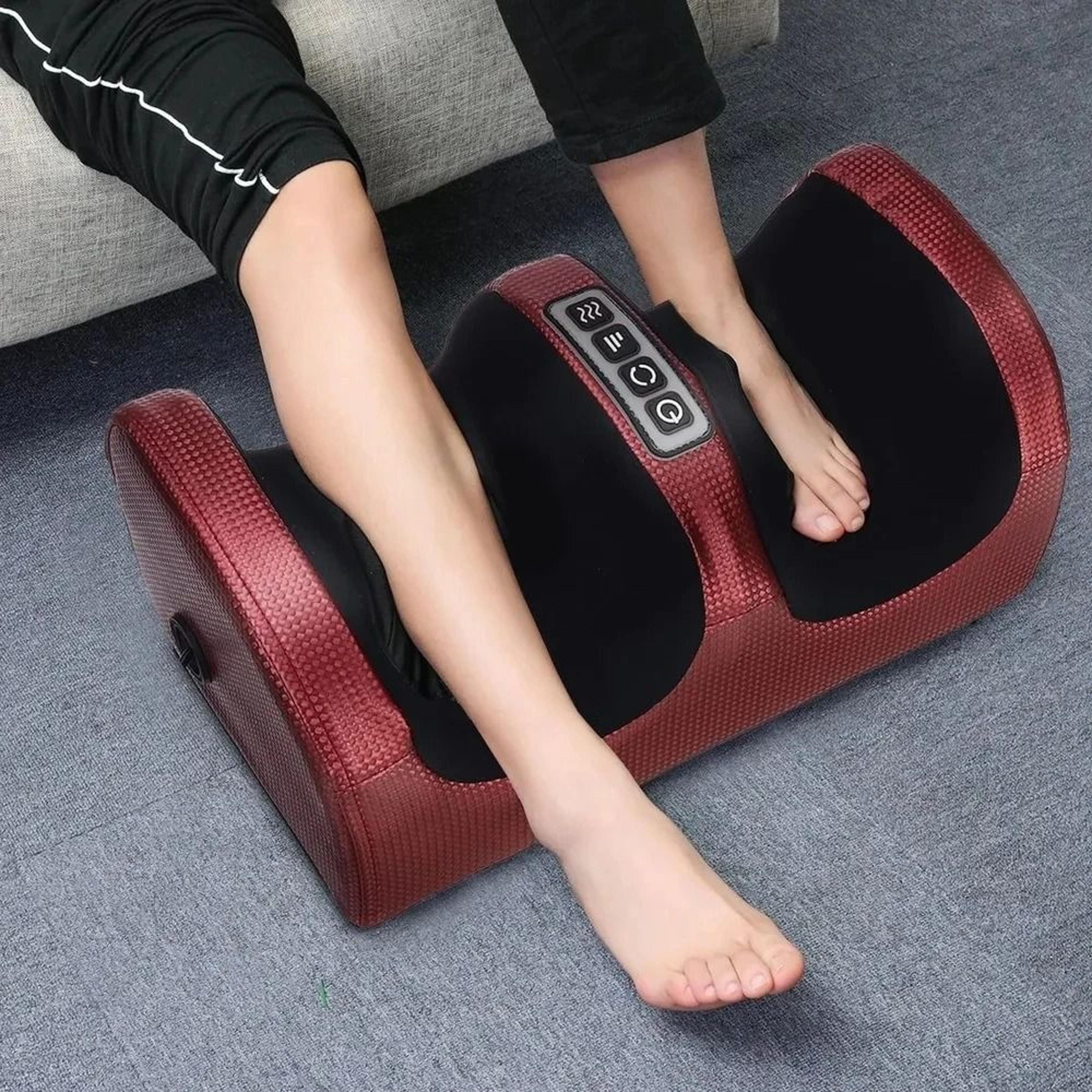 heated shiatsu foot and calf massager with deep tissue kneading