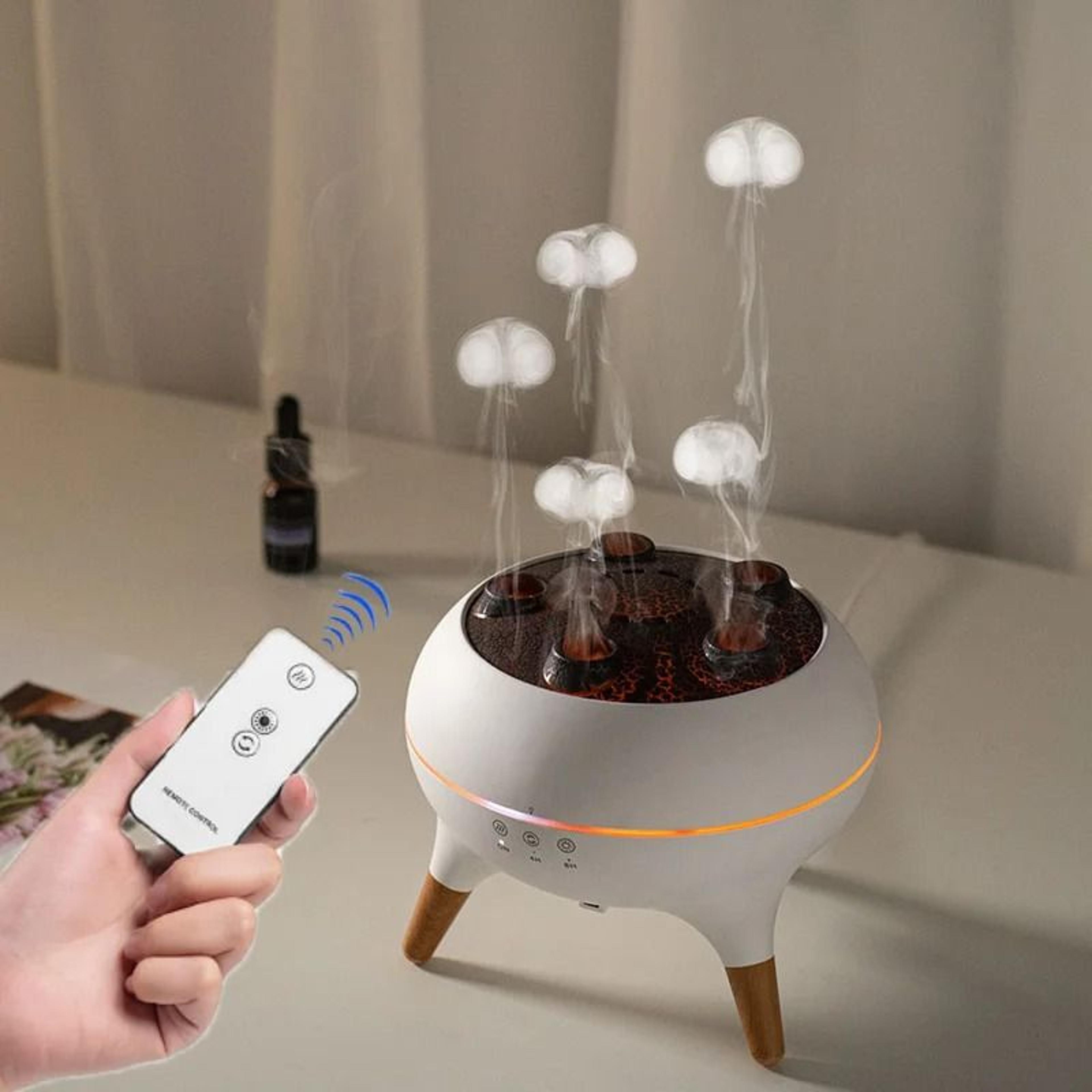 dynamic jellyfish humidifier with essential oil diffuser & 7 color led night light