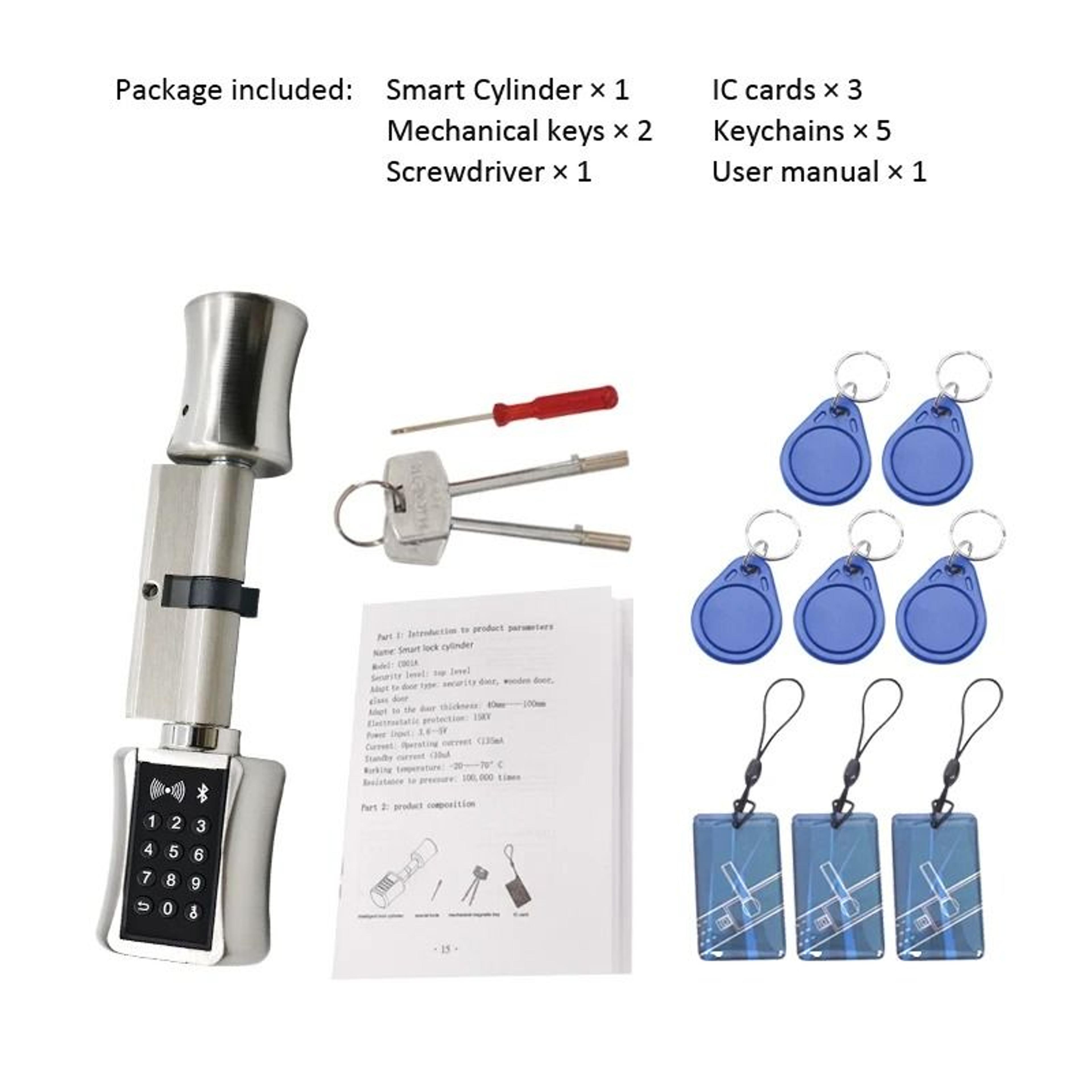 bluetooth smart cylinder lock with digital keypad
