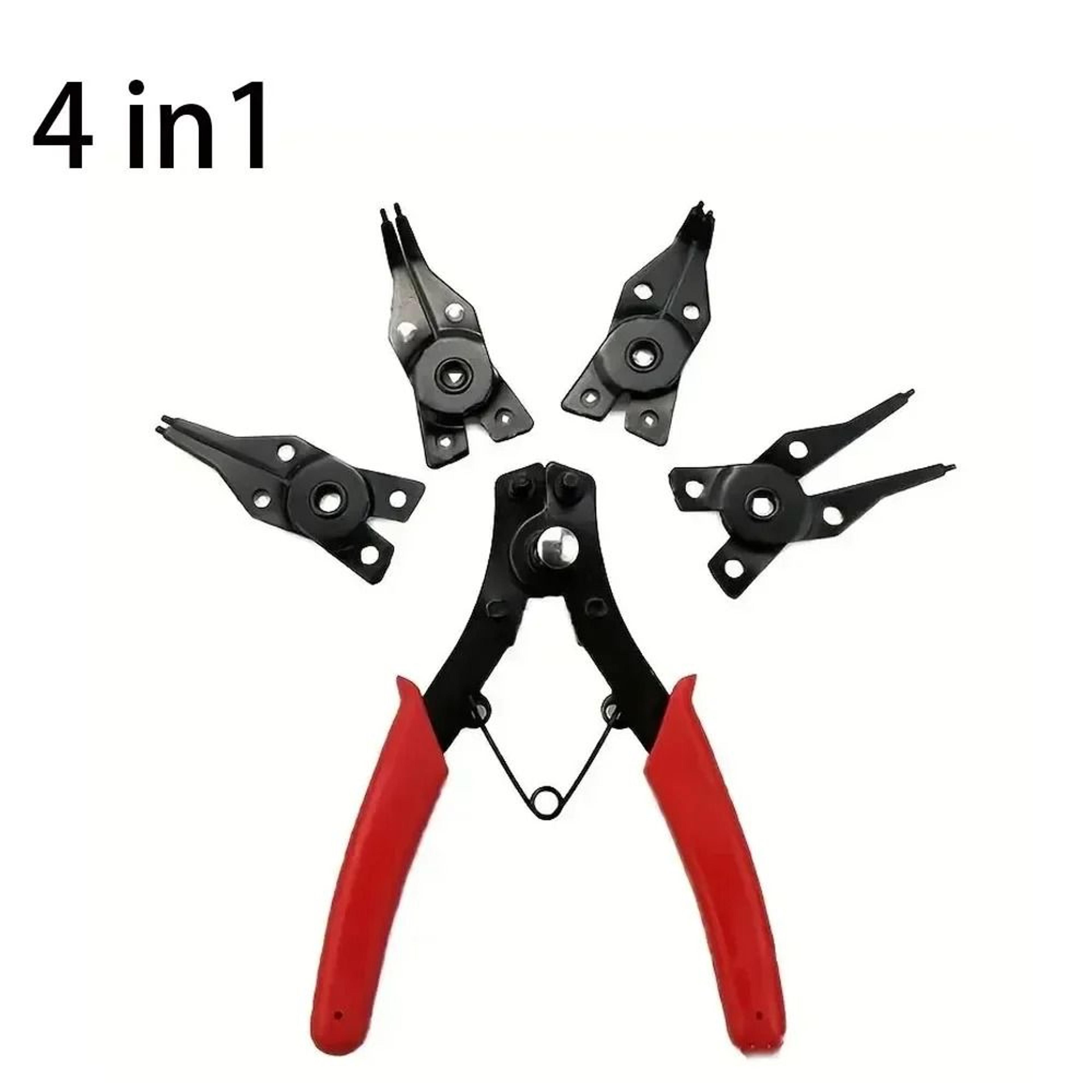 4-in-1 multifunctional circlip and snap ring pliers set