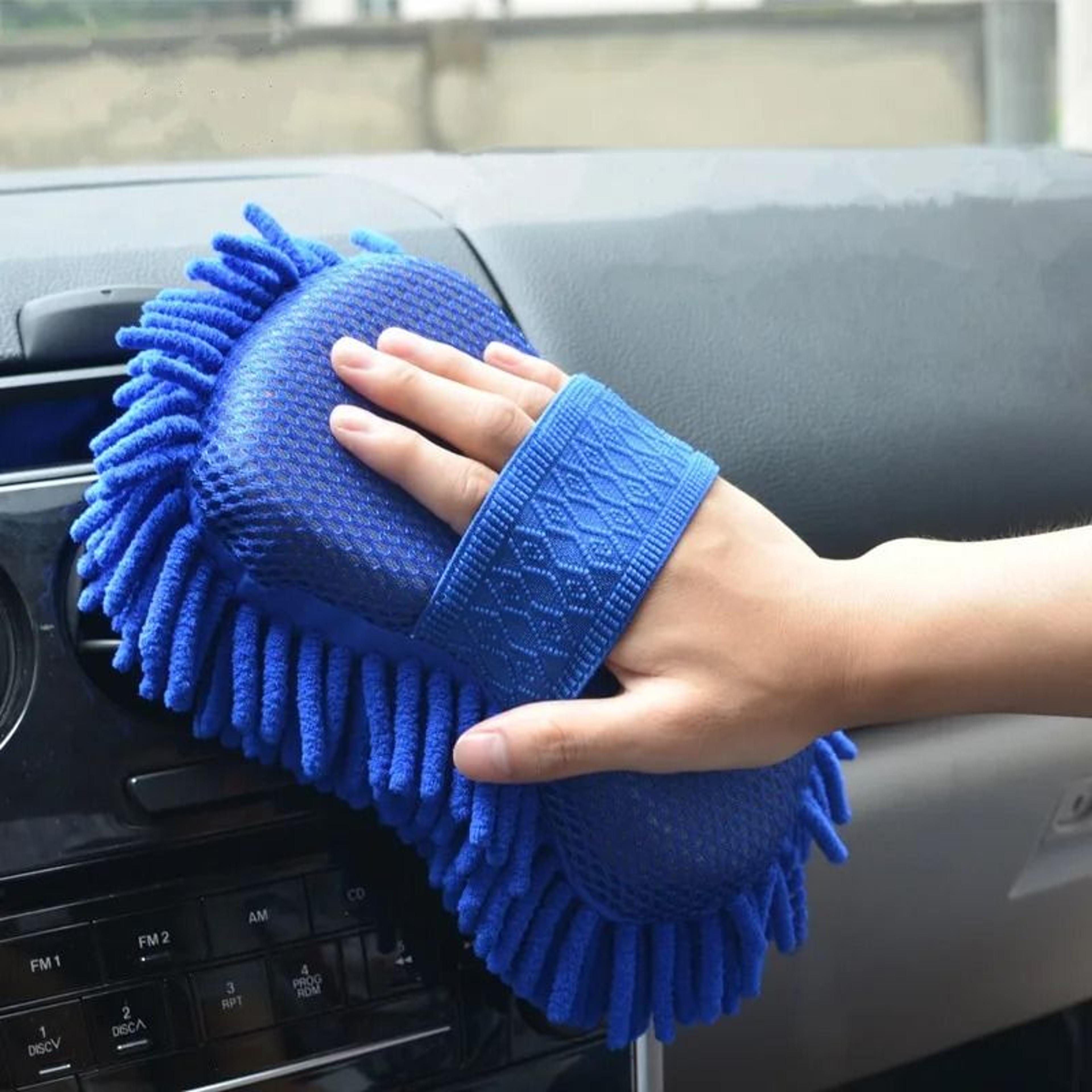 microfiber car wash mitt & sponge