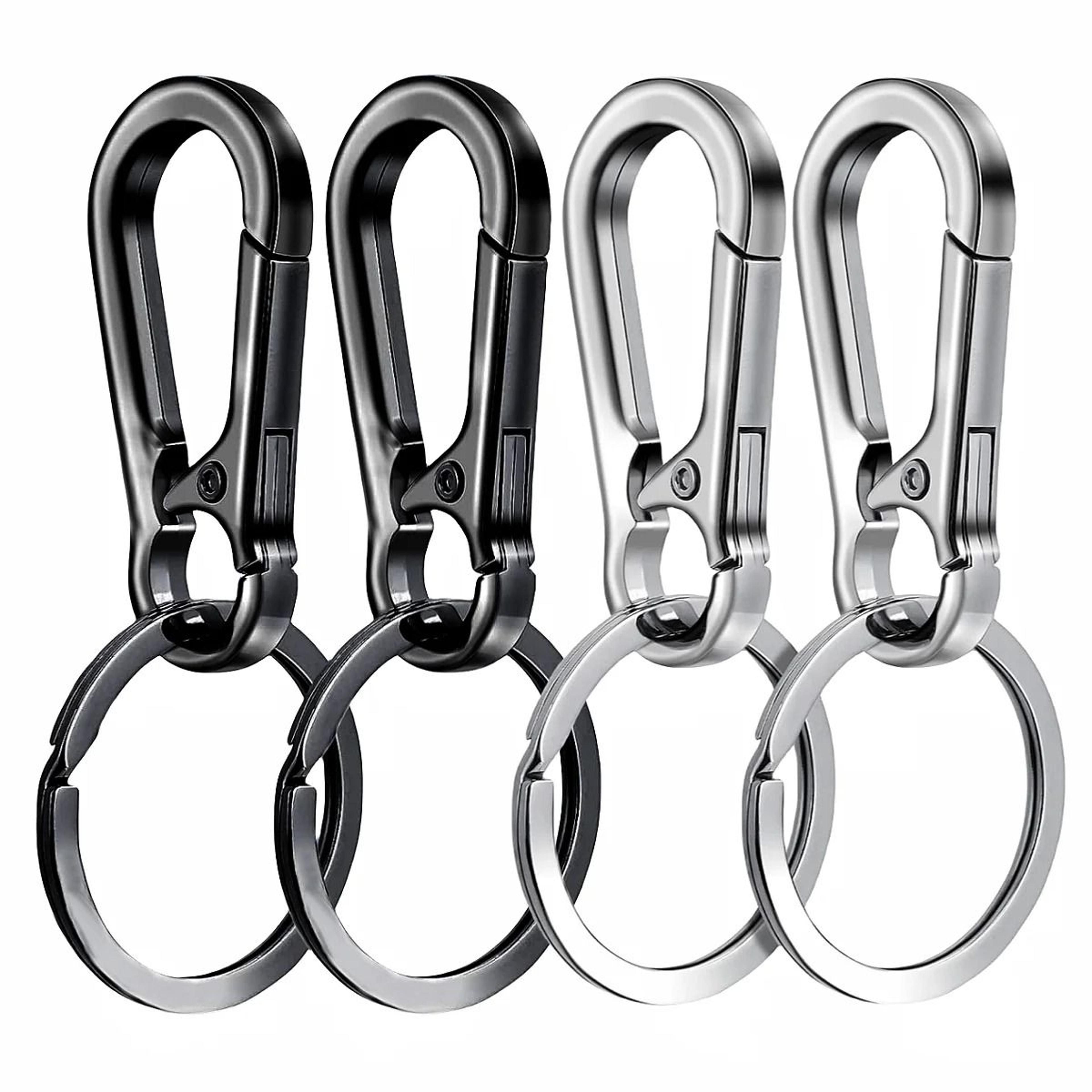 4-piece metal carabiner clip keychain set