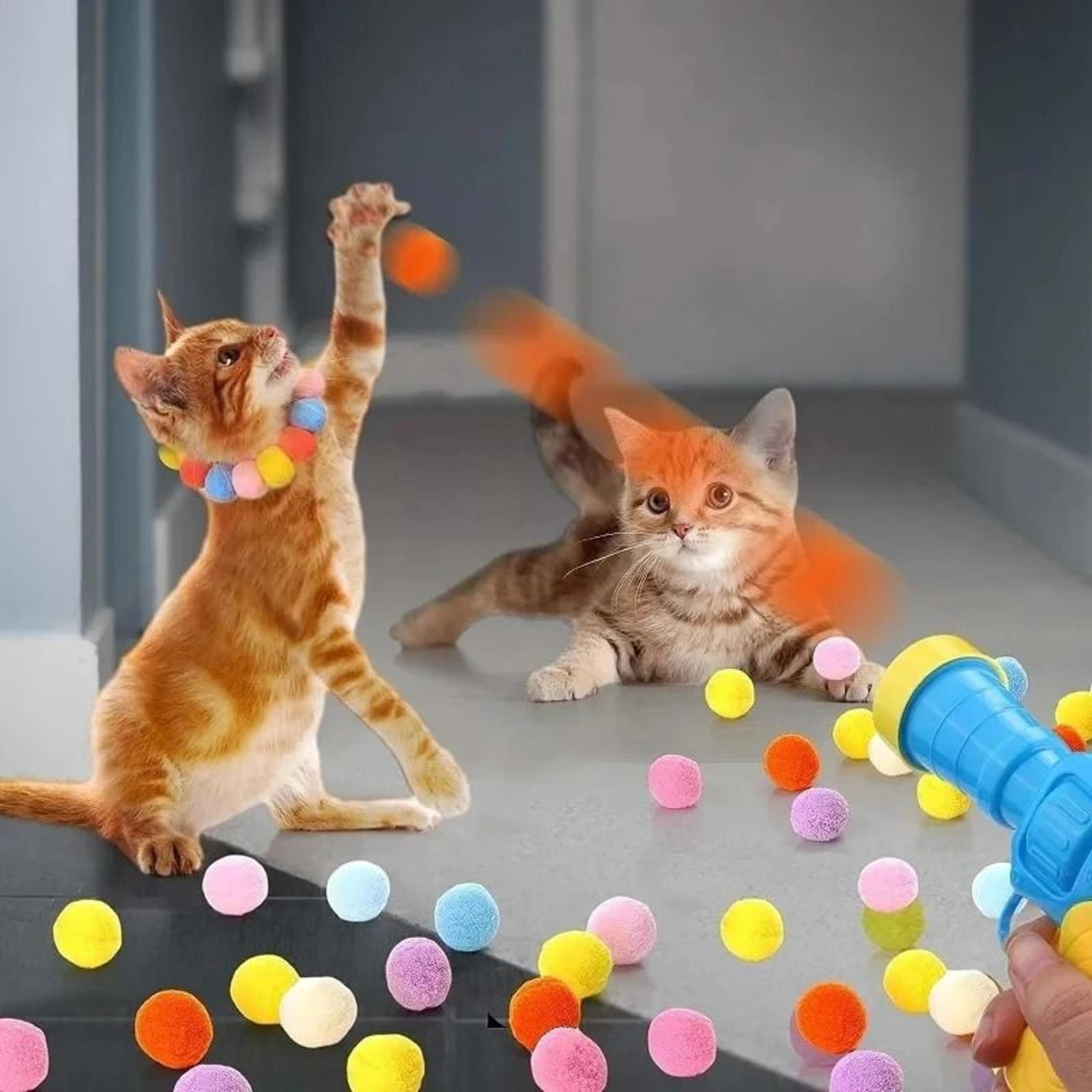interactive cat launcher training toy set