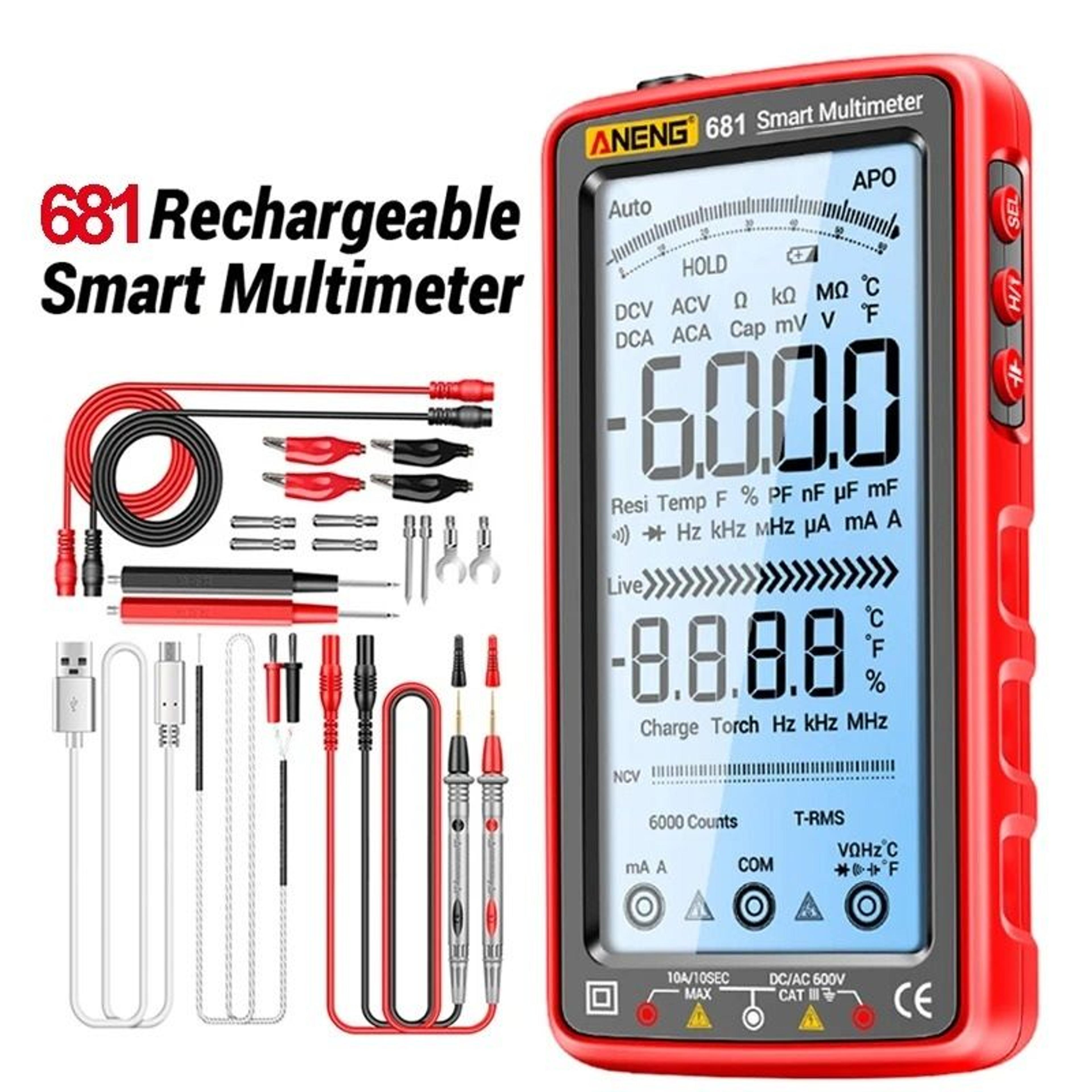 professional ultra-slim rechargeable digital multimeter