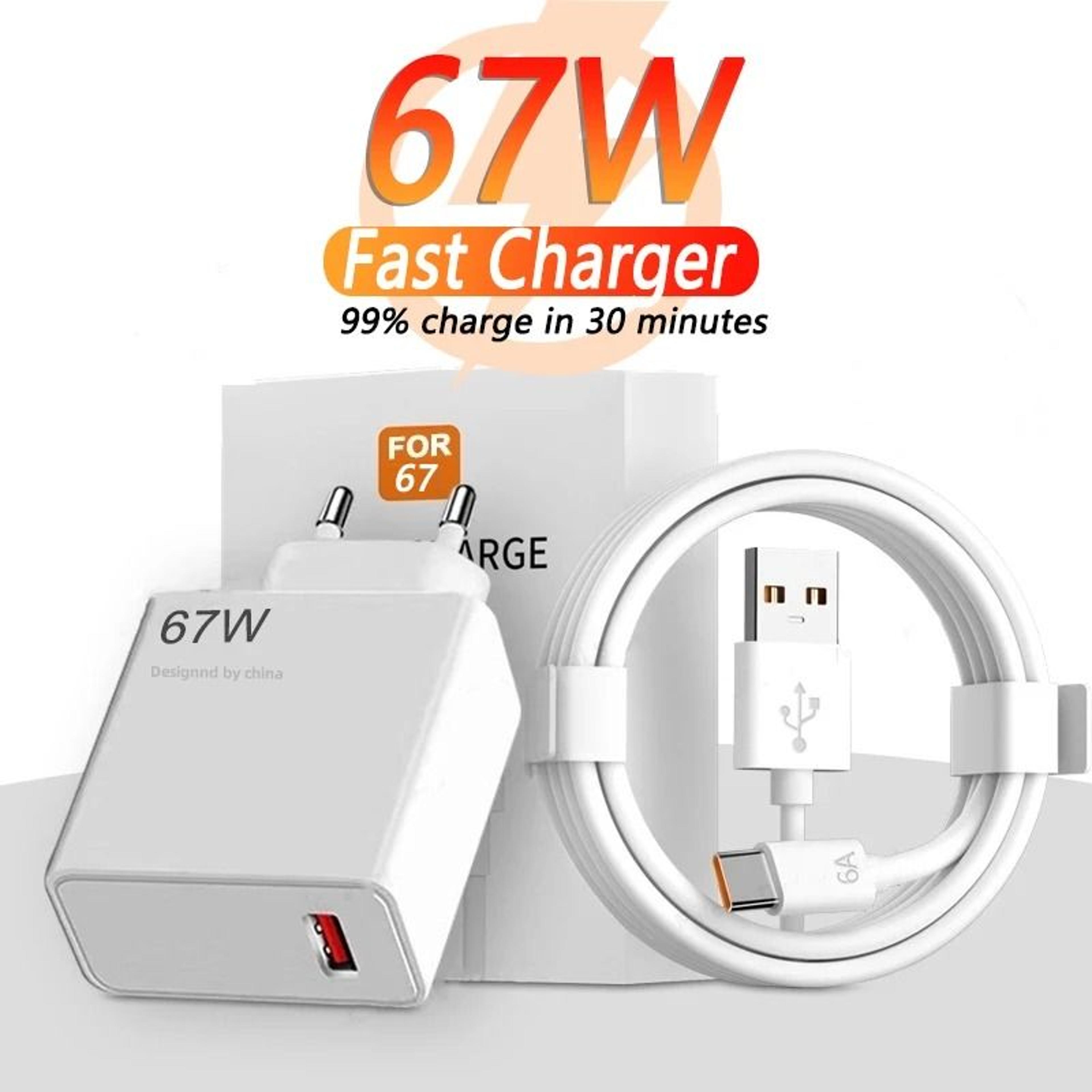 professional 67w usb turbo fast charger & 6a type-c cable set