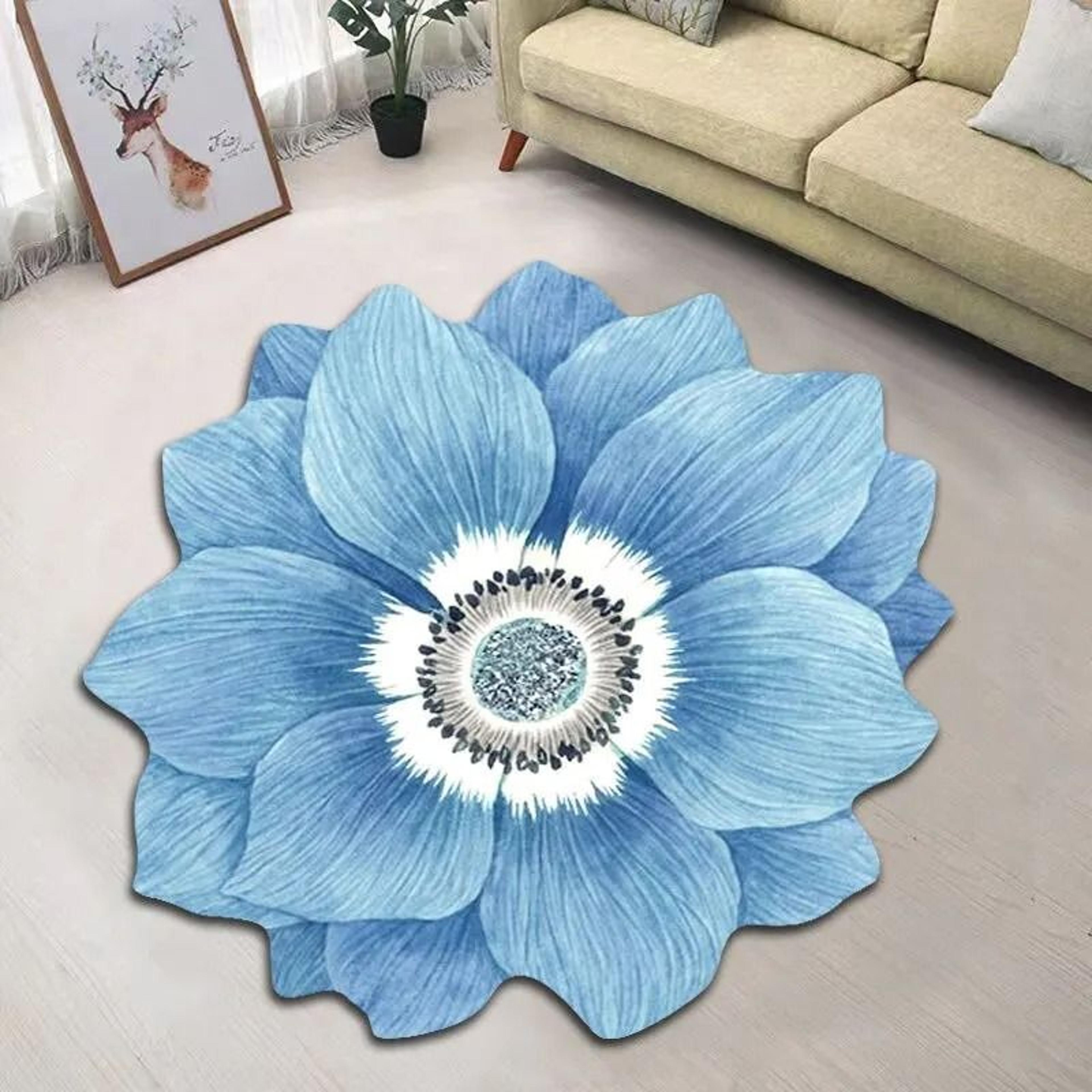 flower-shaped memory foam carpet – slow rebound coral velvet rug