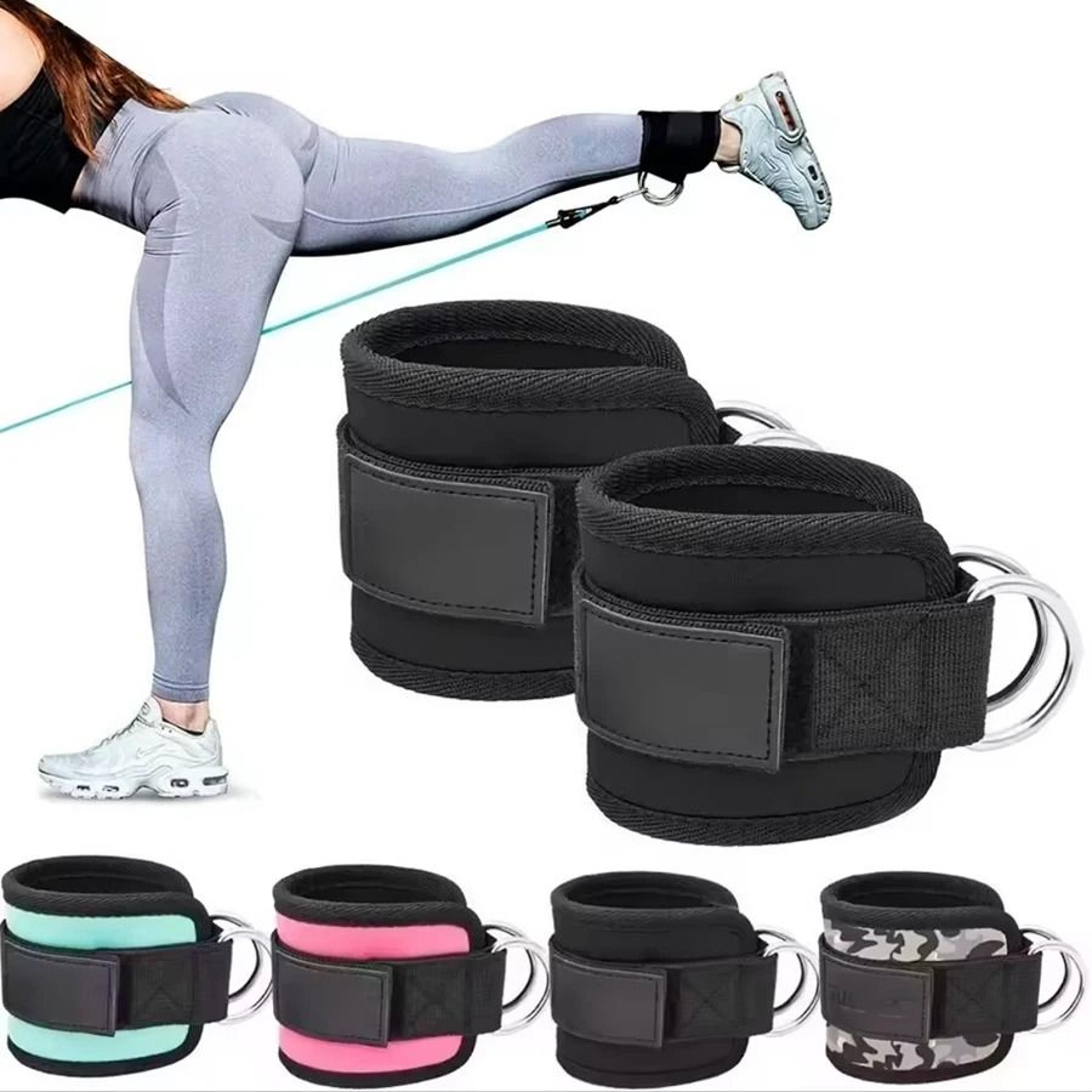 adjustable padded ankle cuffs for glute kickbacks & cable machine workouts