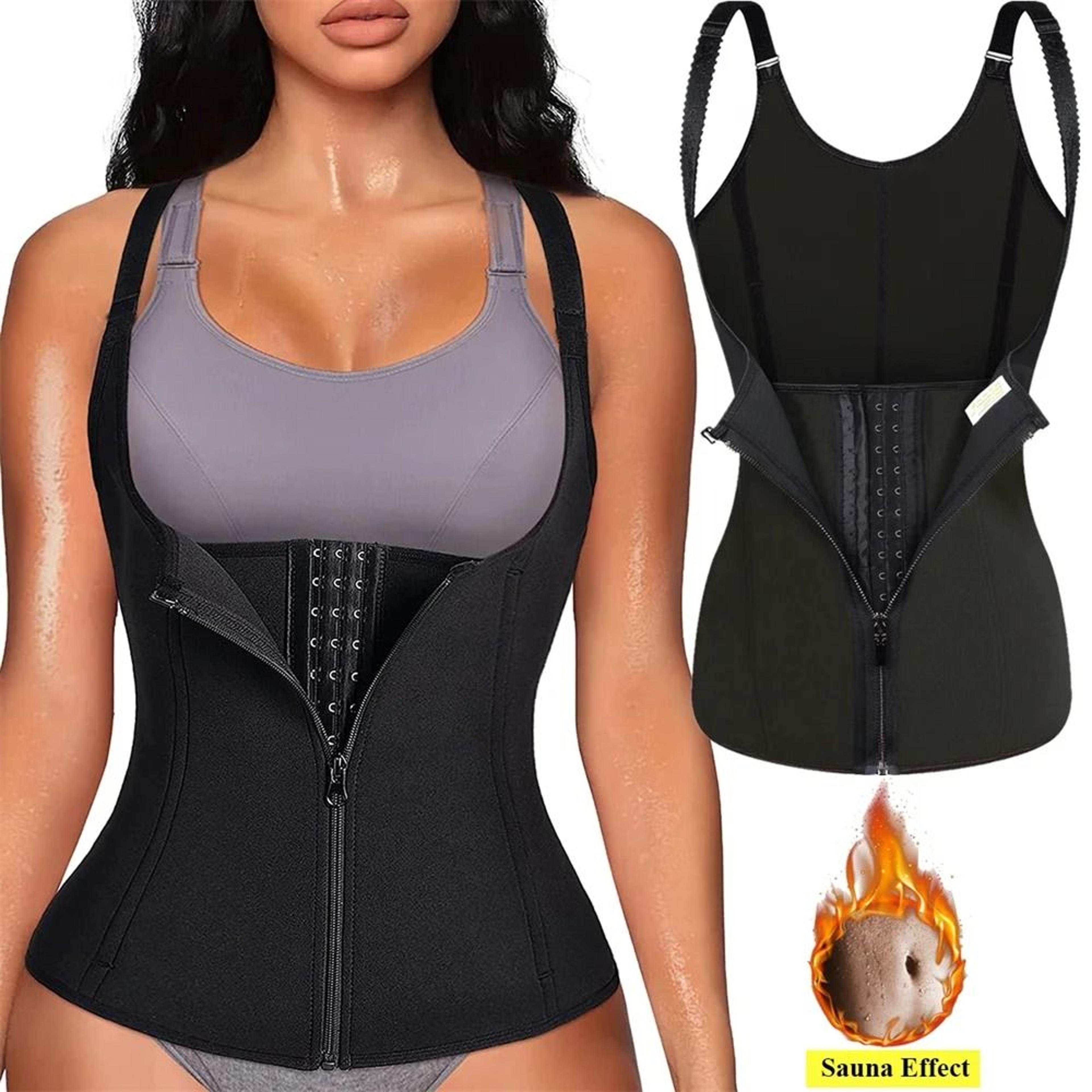 premium waist trainer tank top | zipper body shaper & tummy control activewear