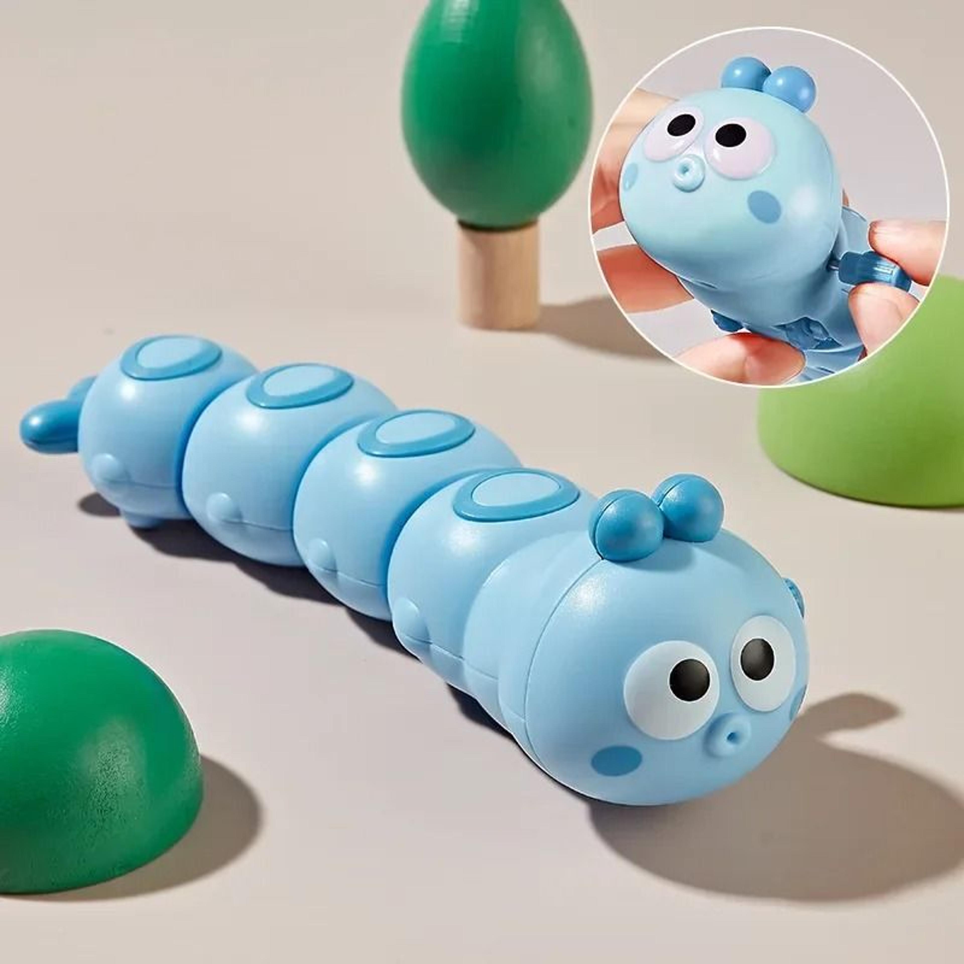 cartoon clockwork caterpillar crawling toy | interactive wind-up fun for kids