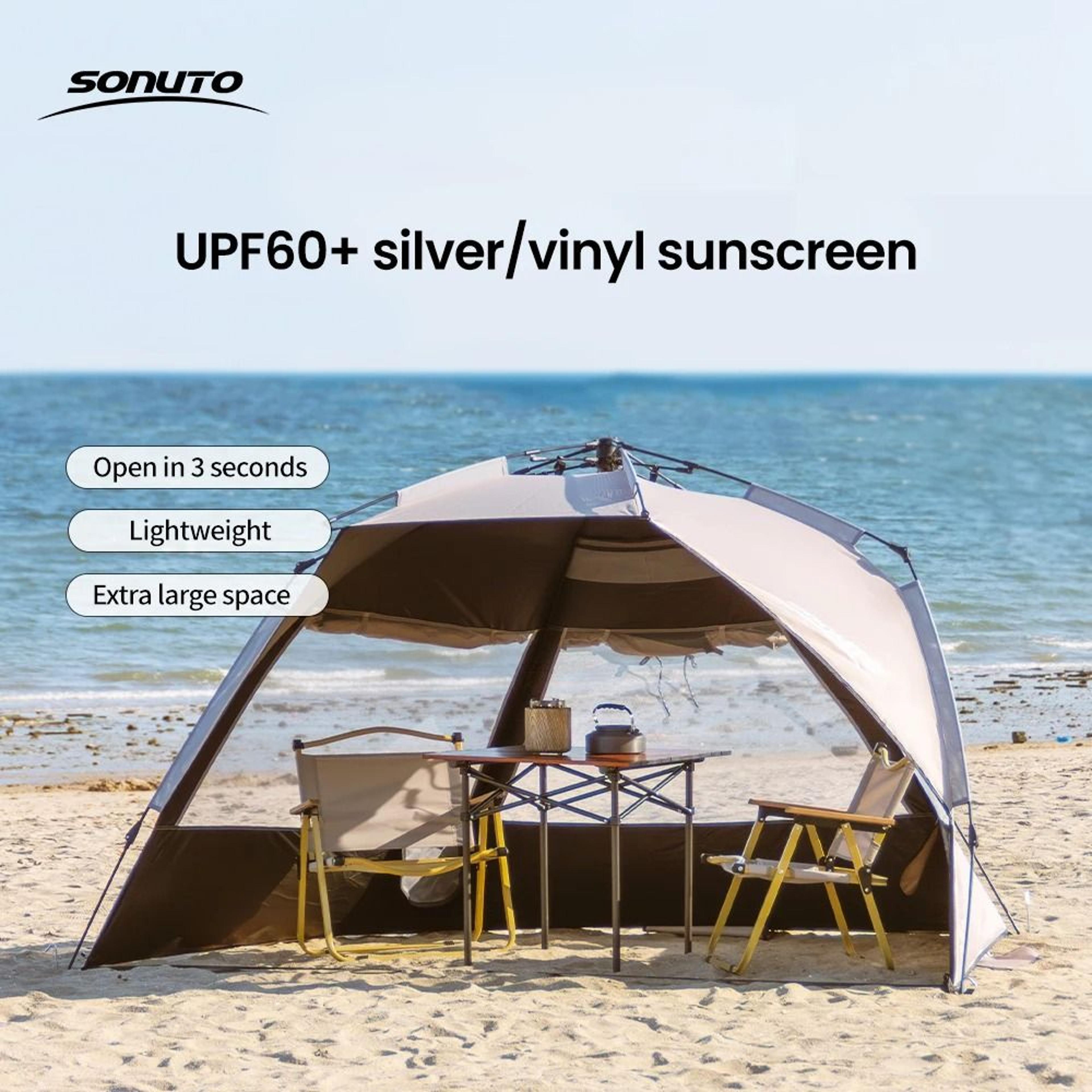 quick automatic one-touch camping tent | 3-4 person anti-uv family shelter