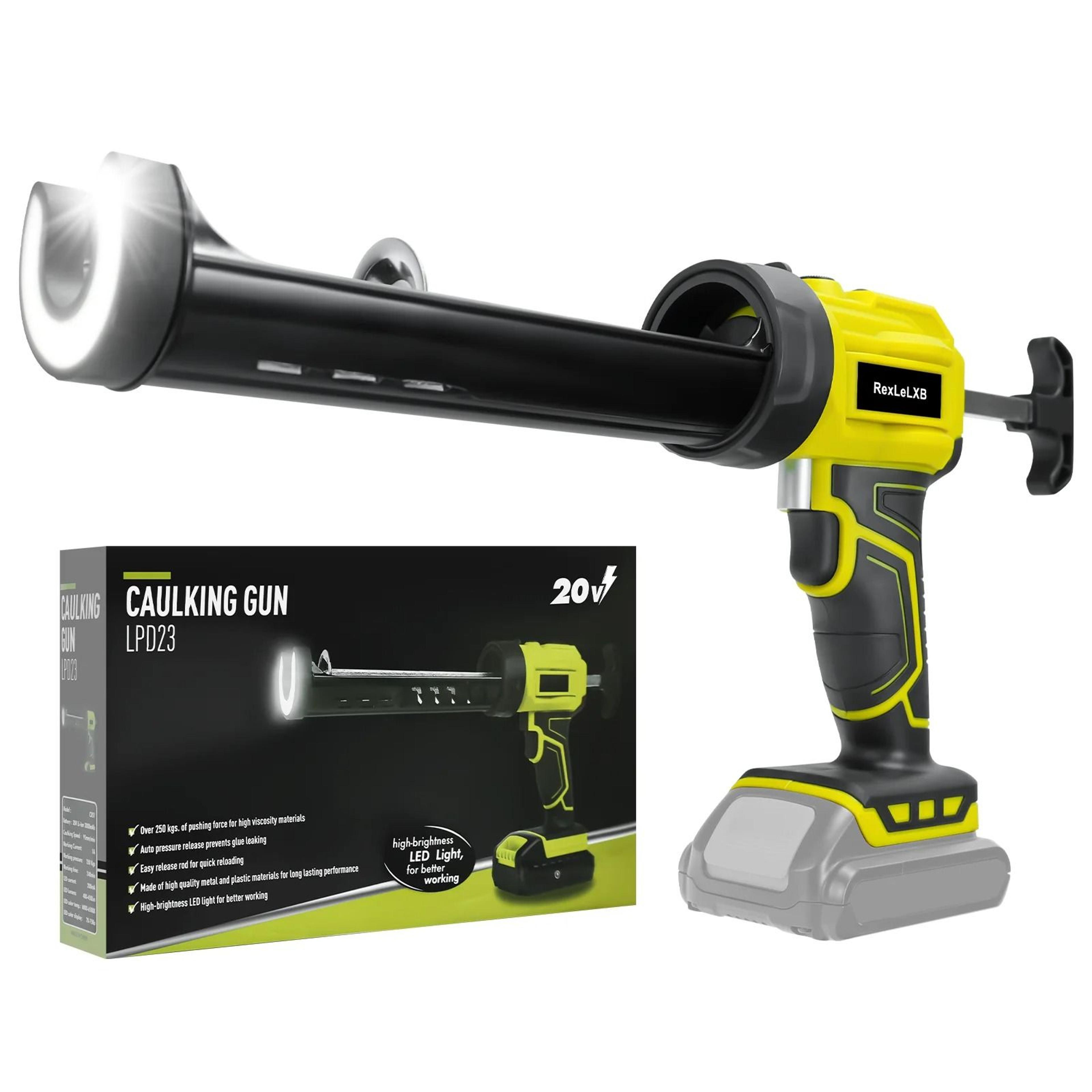 cordless electric caulking gun | 4 adjustable speeds & led light