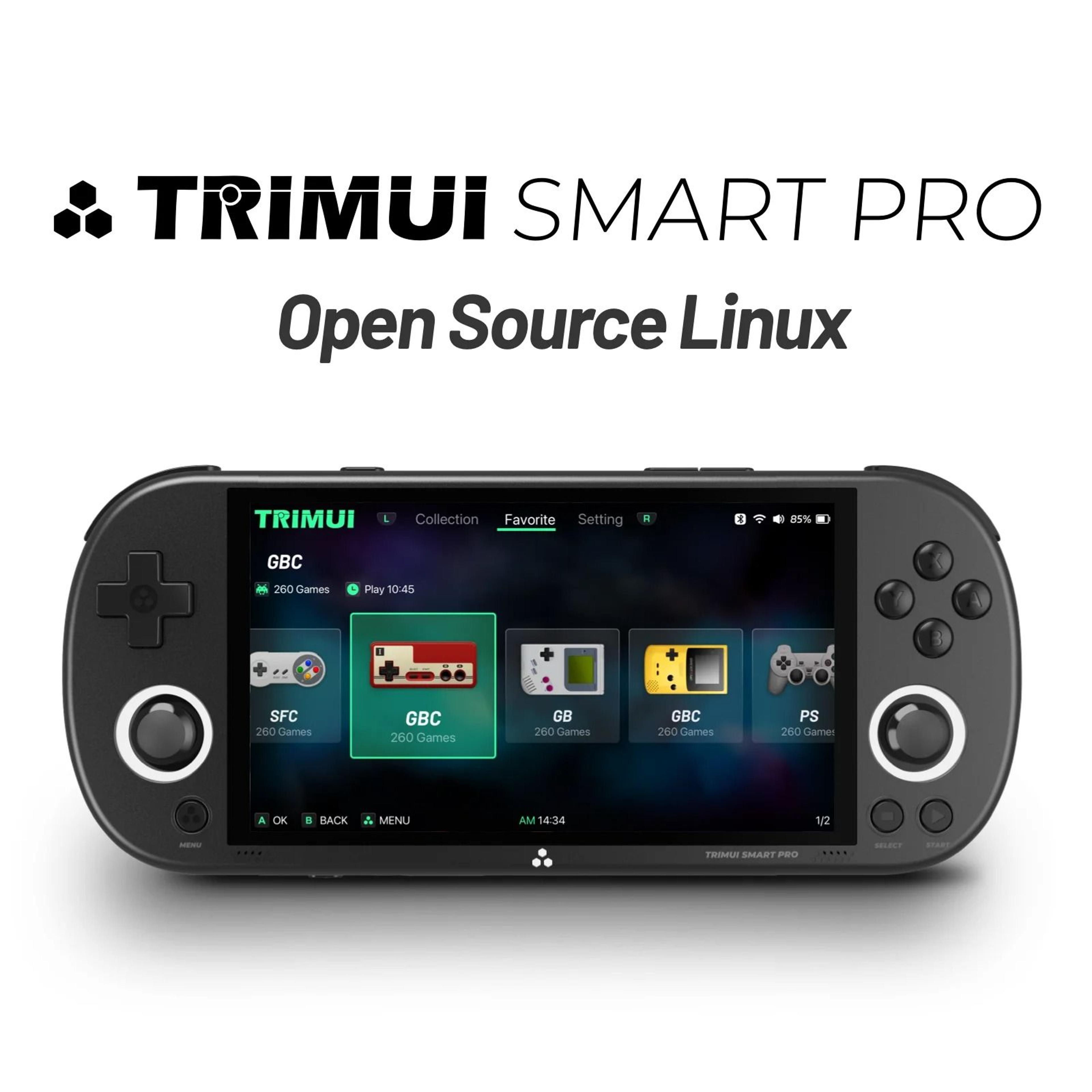 smart pro 4.96" ips handheld retro game console
