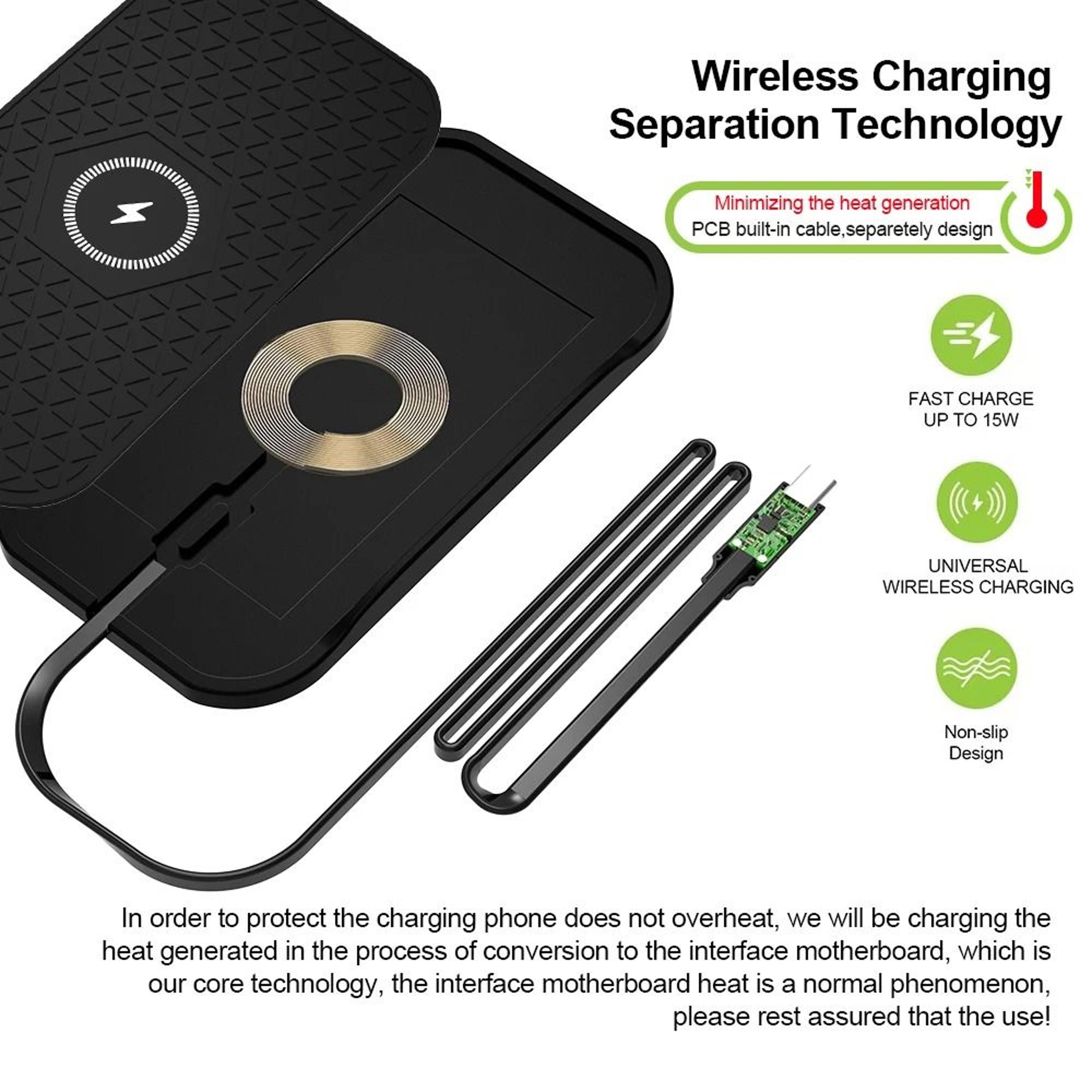 silicone non-slip car wireless charging pad