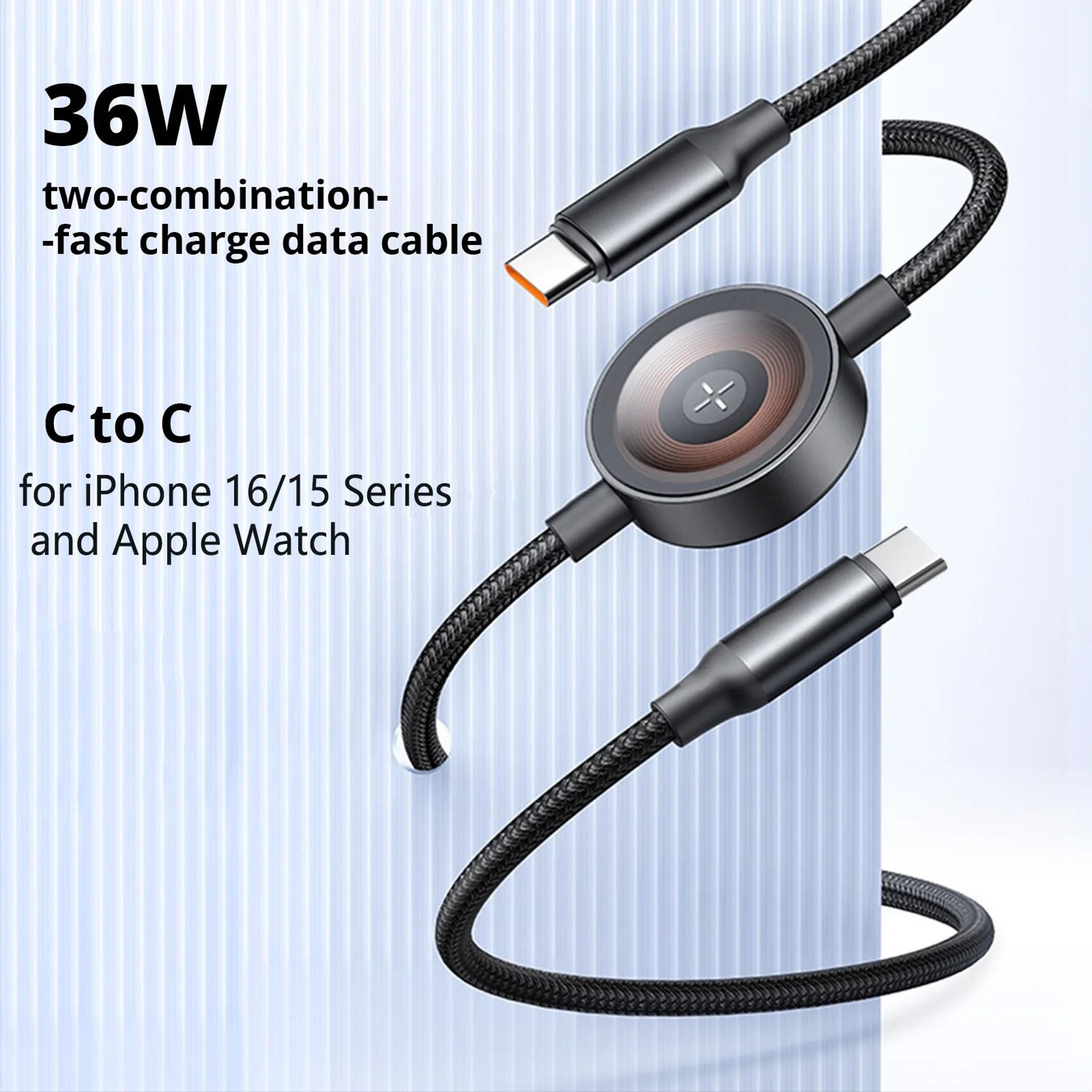 60w 2-in-1 braided fast charging & watch cable