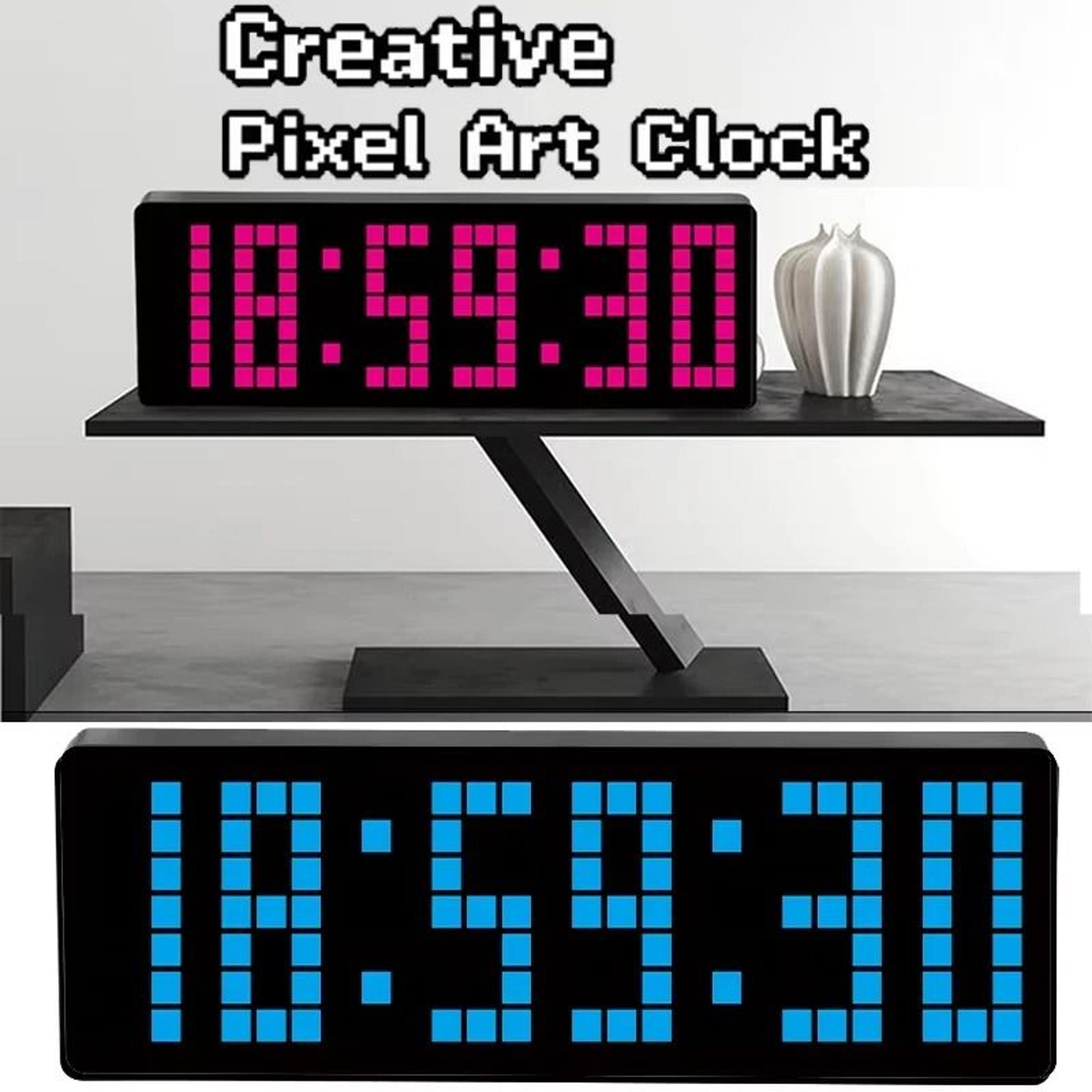 simple style pixel led digital clock