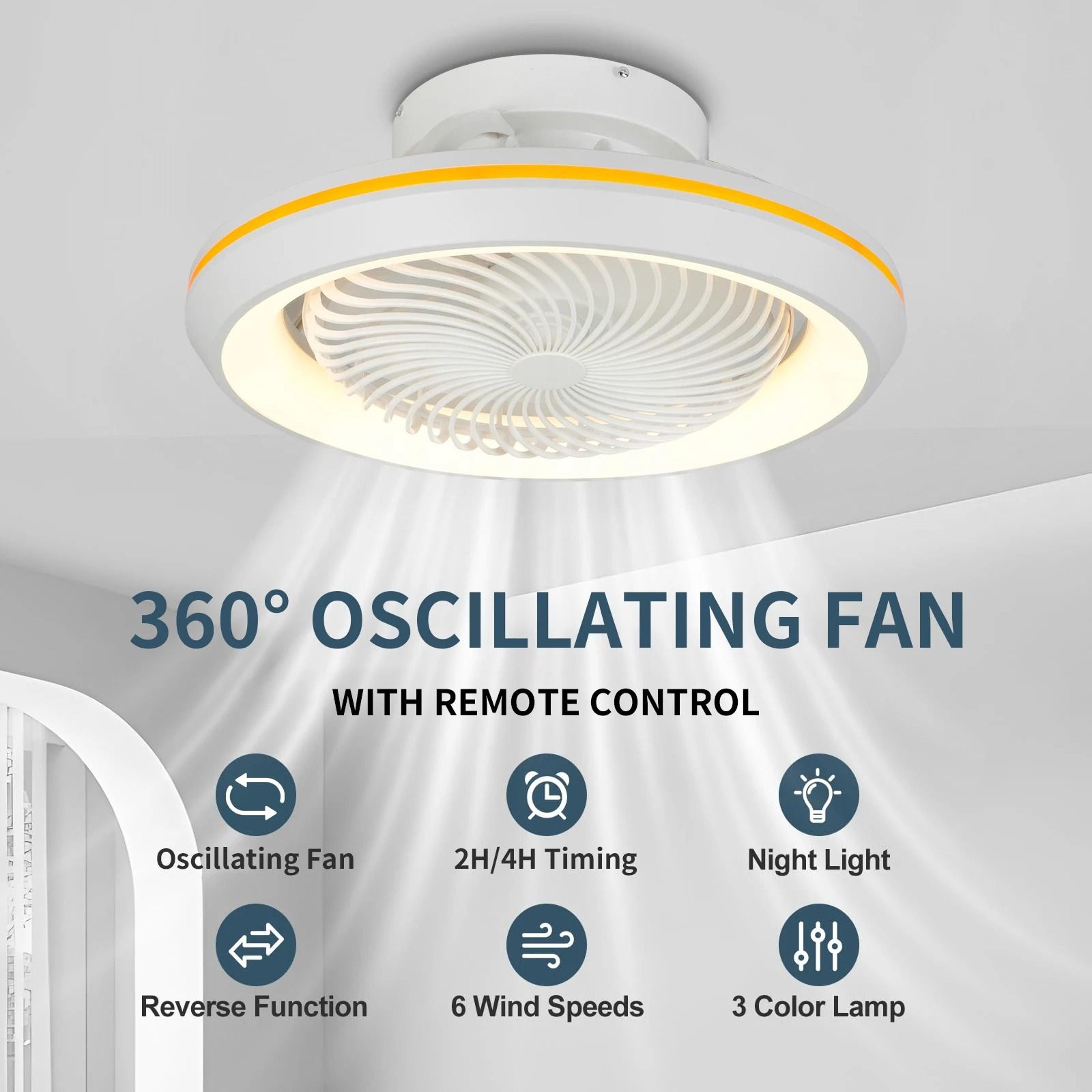 360° rotating flush mount ceiling fan