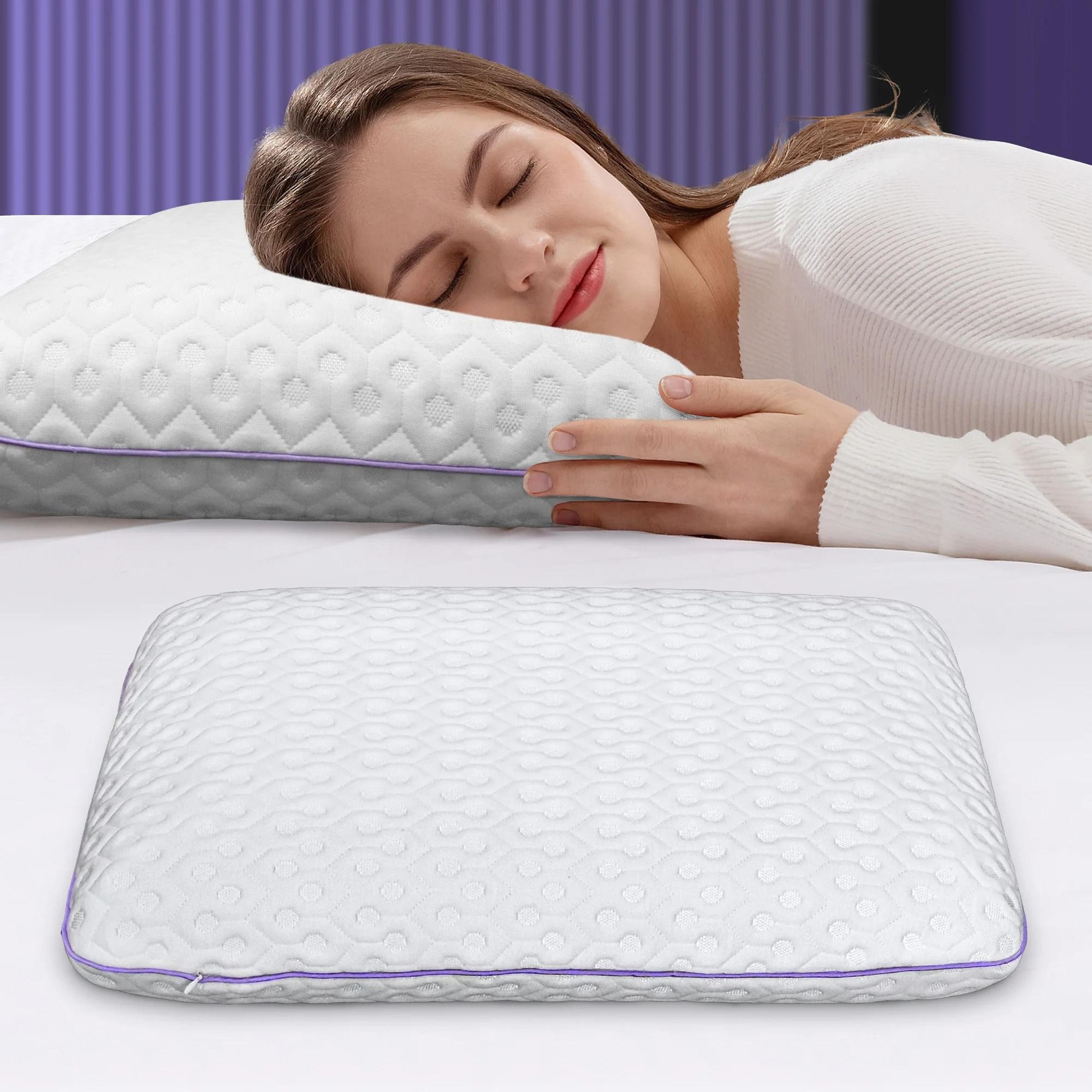 purple lavender infused cooling memory foam pillow