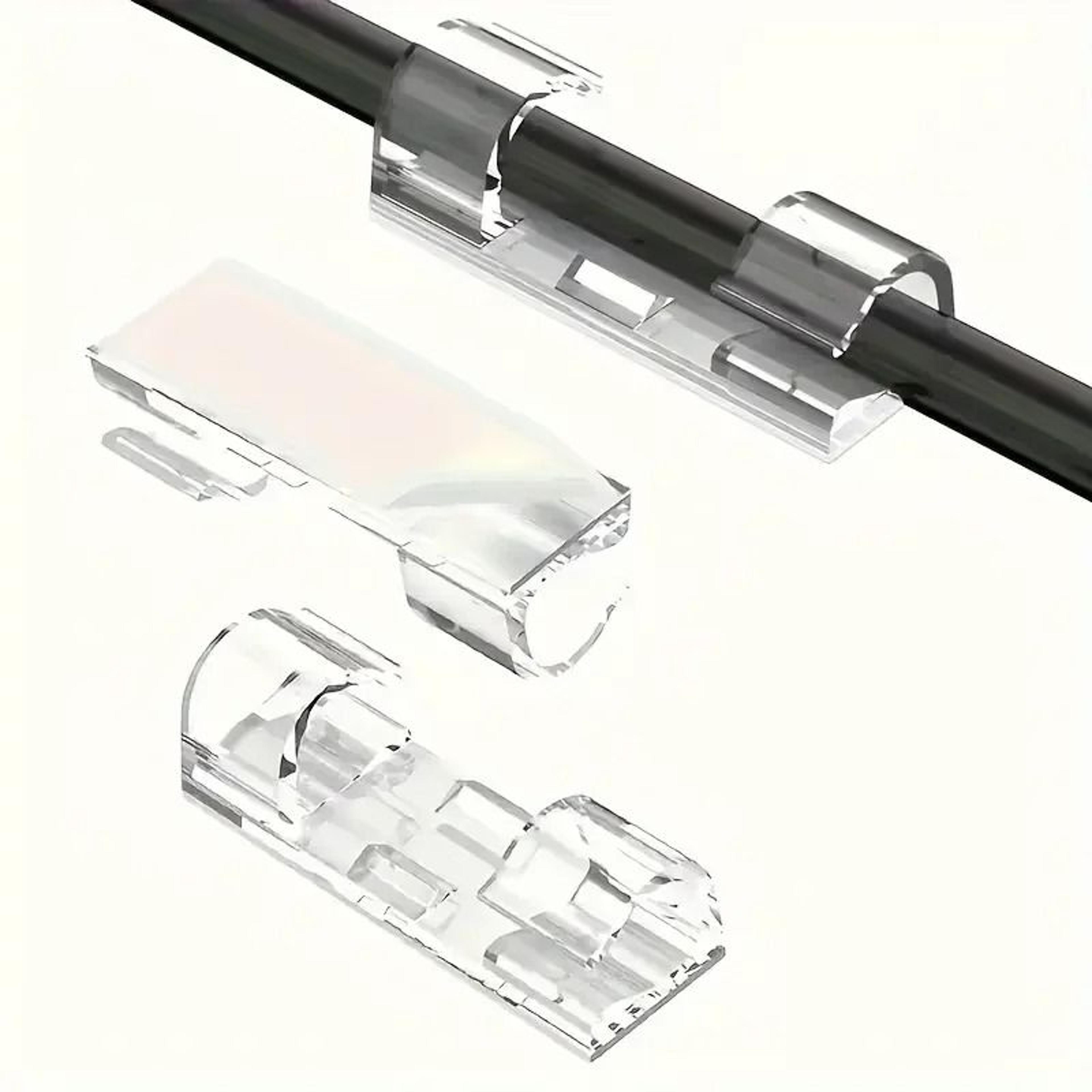 30-piece clear adhesive cord holder & wire organizer set