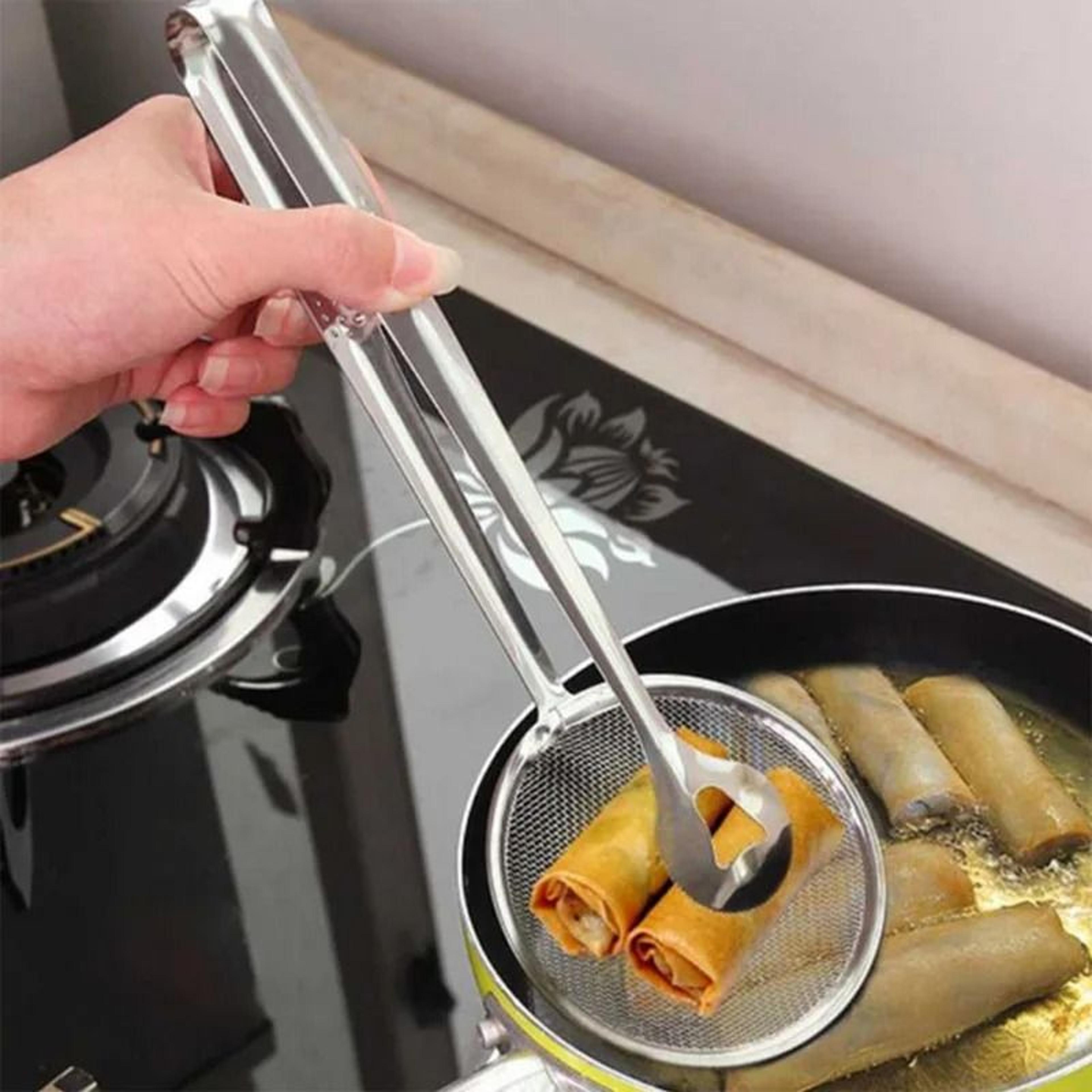 stainless steel frying colander for healthy cooking
