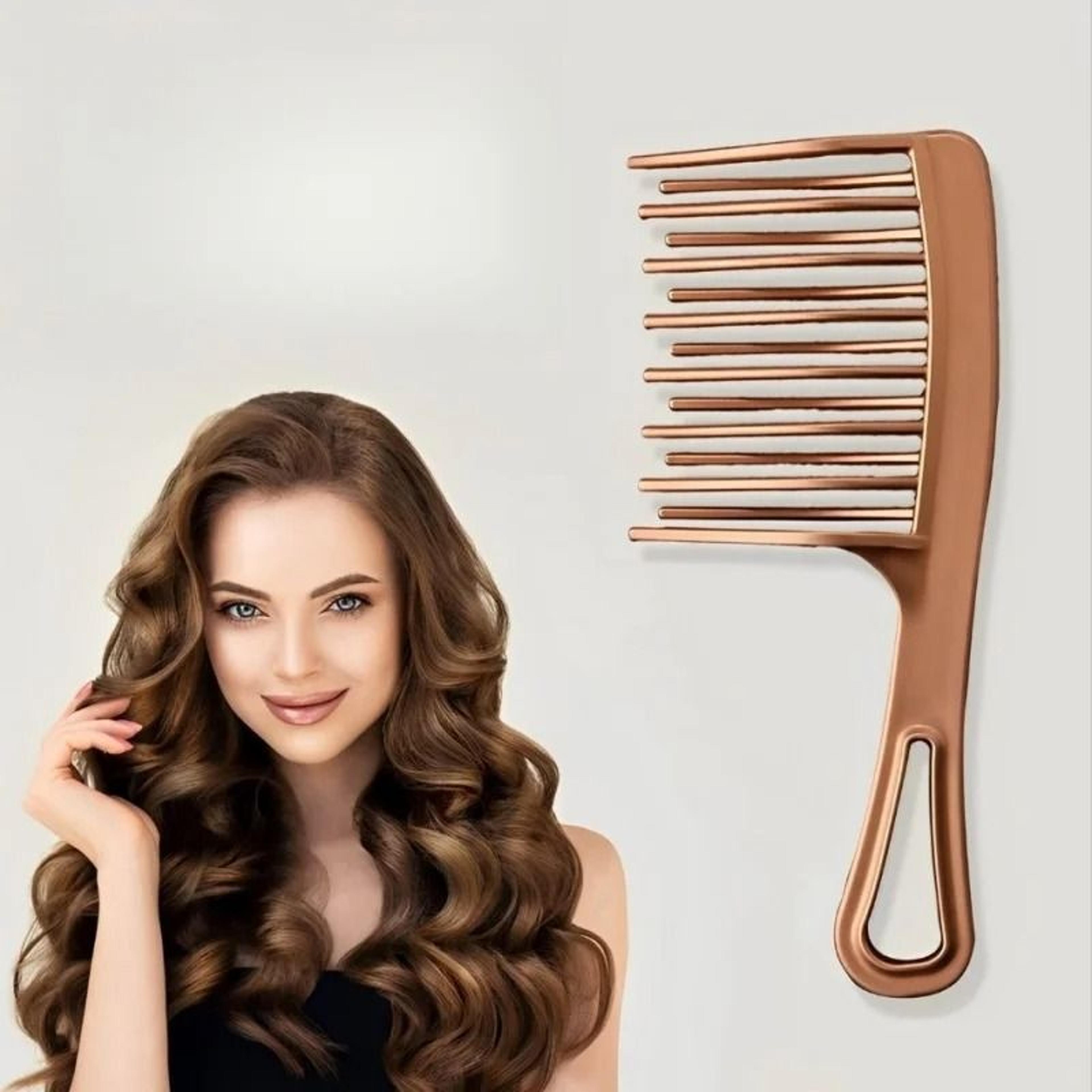double-row wide-tooth styling comb for curly and long hair