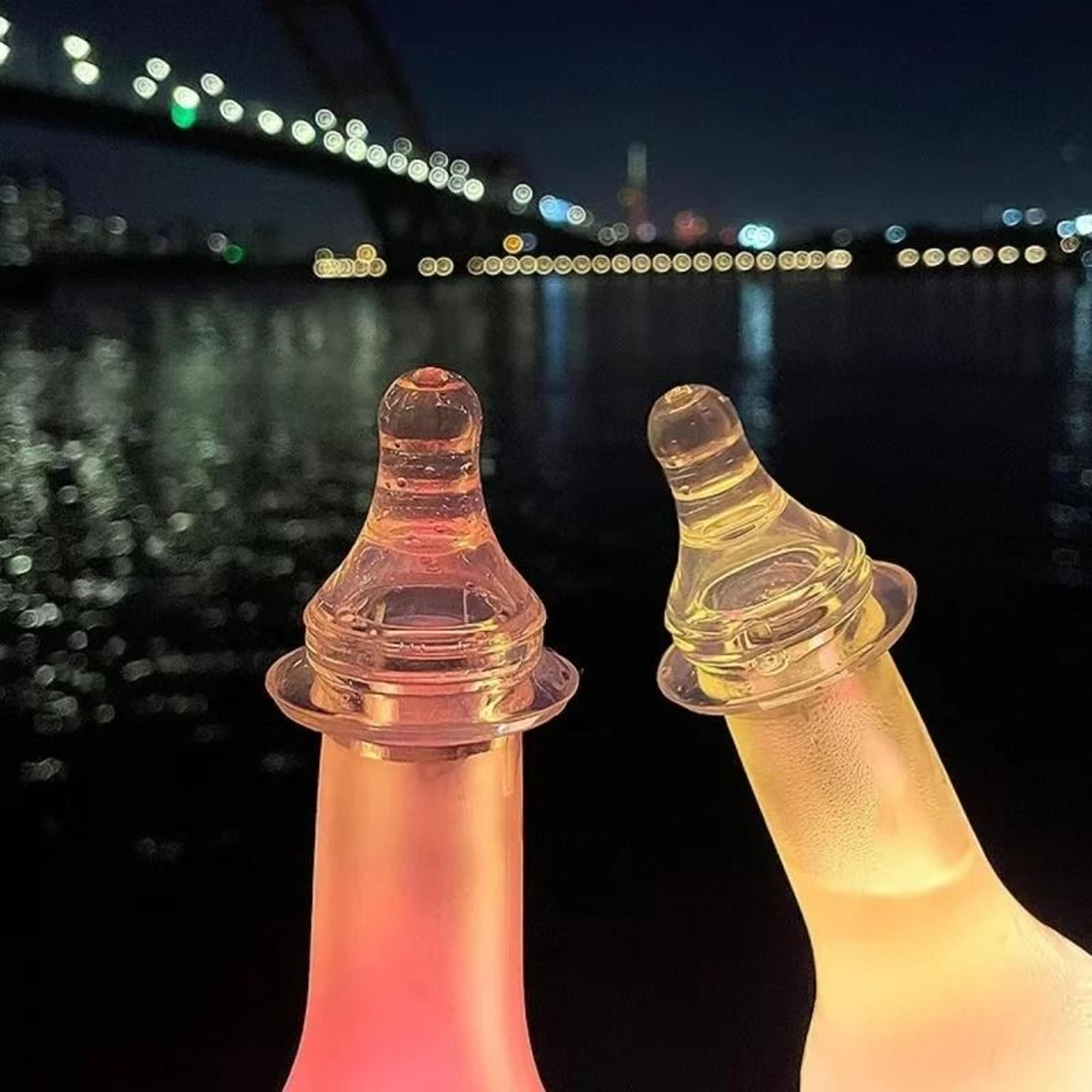 adult drinking pacifier and bottle attachment - fun party props for juice and wine