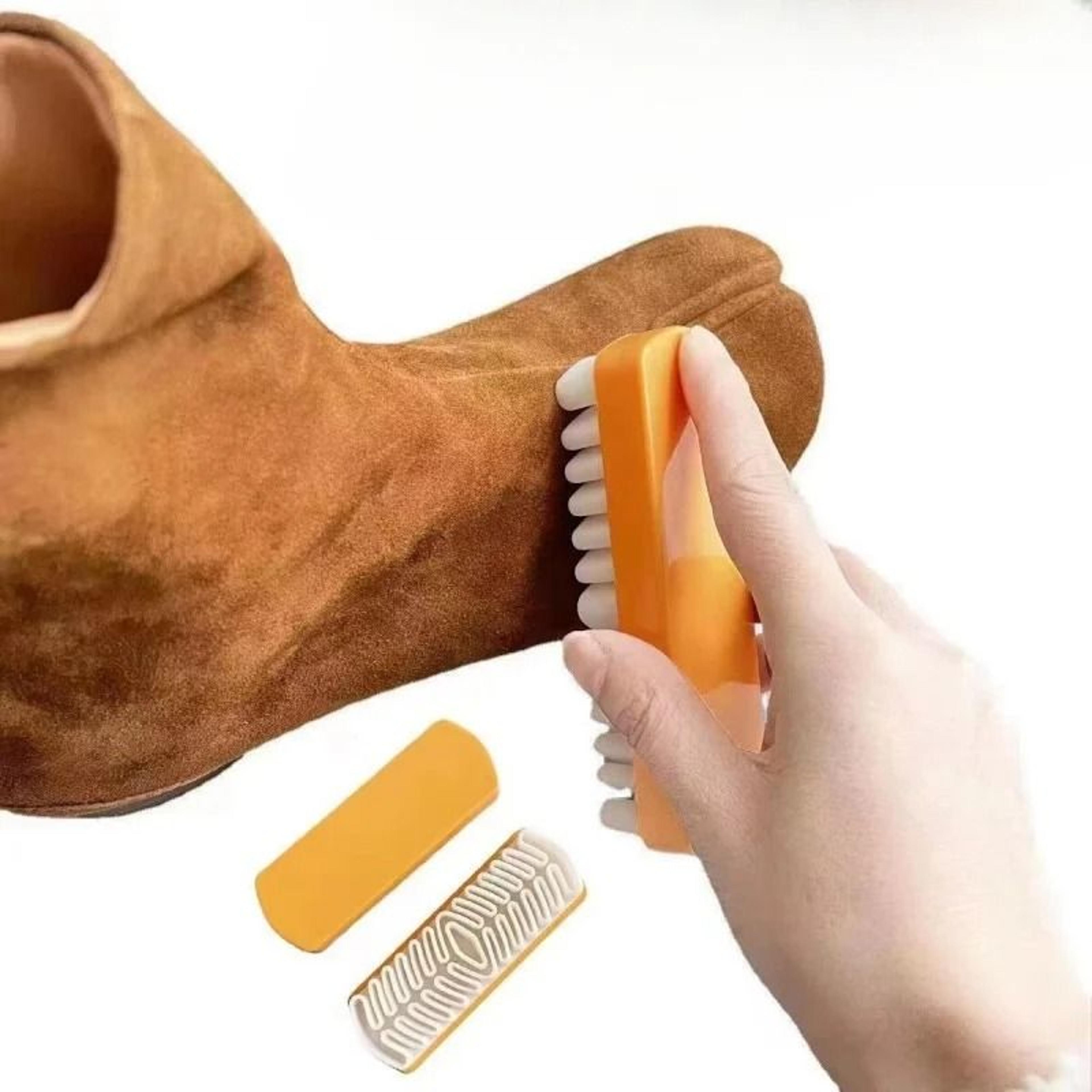 suede and nubuck raw rubber brush - professional cleaning tool for snow boots & leather