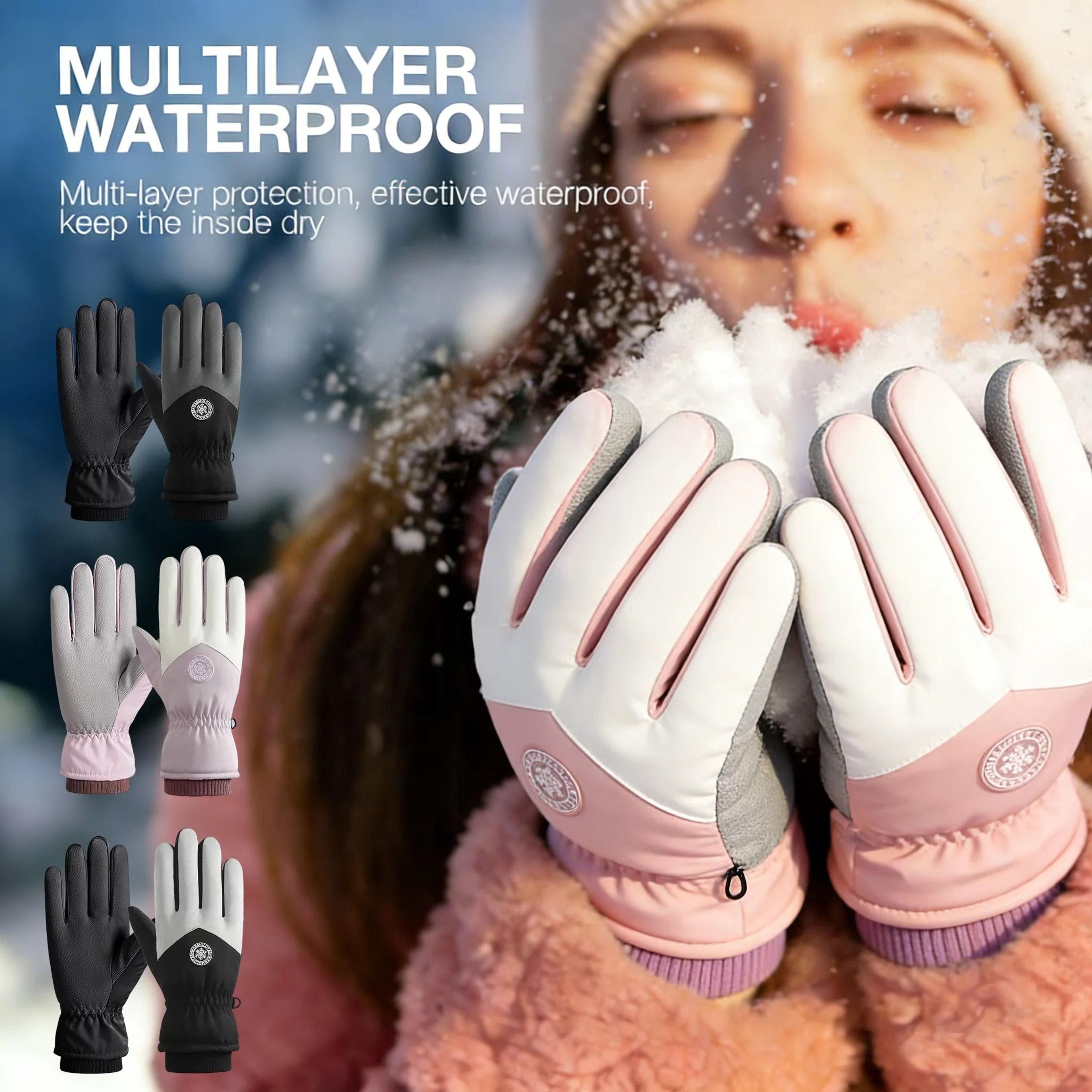 thermal ski gloves – waterproof, touch screen & windproof protection