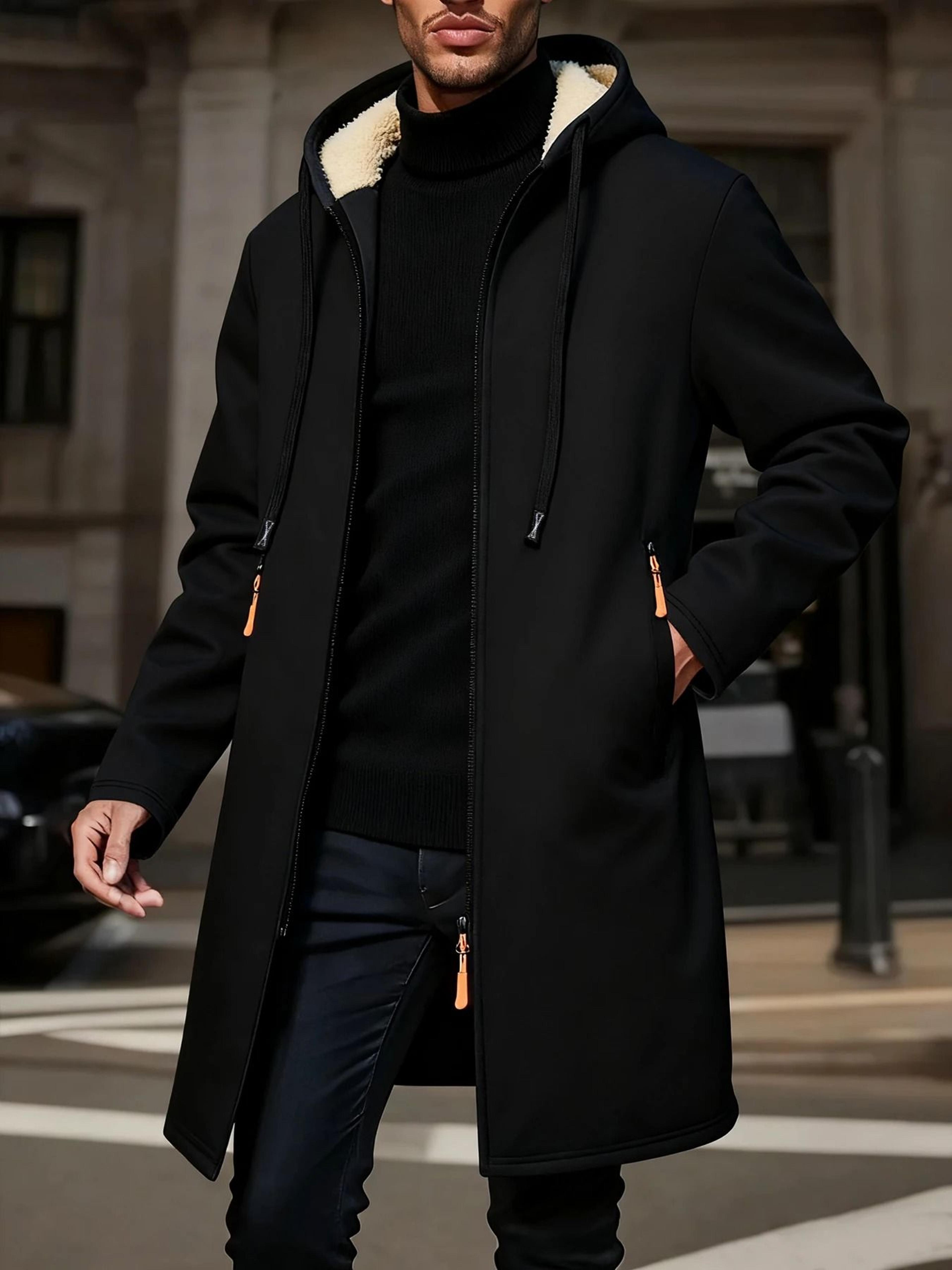 winter men's thickened hoodies jacket – warm zipper long sleeve sweatshirt
