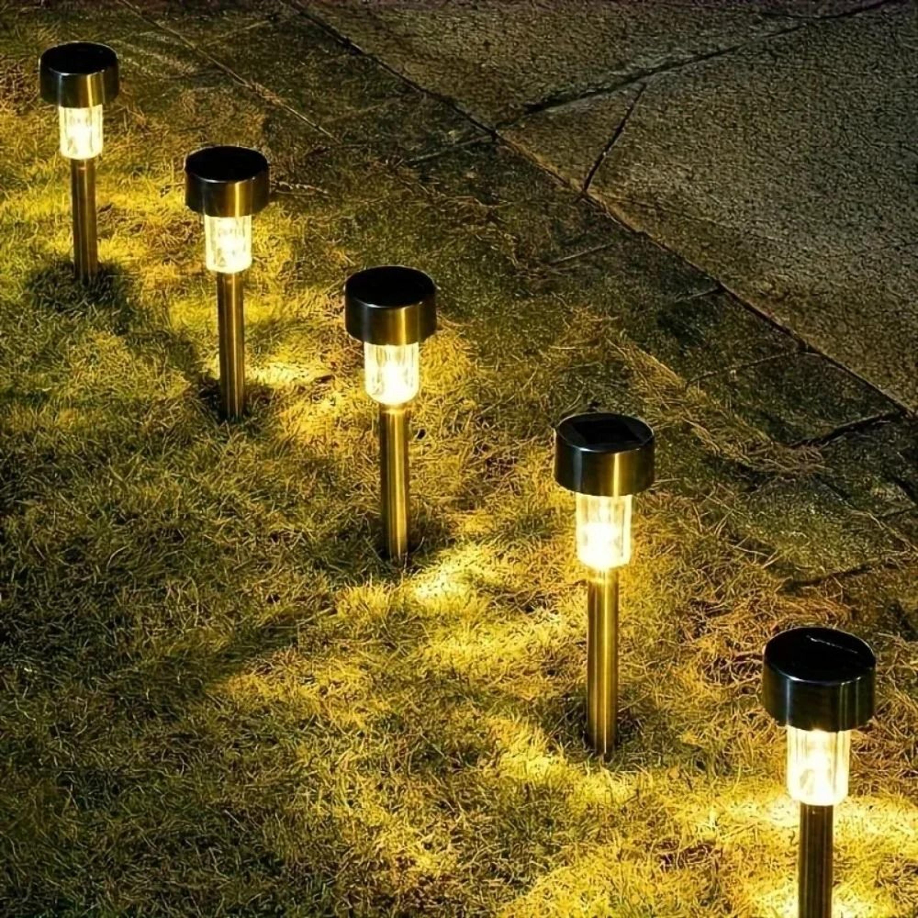 10pcs solar outdoor garden lights – waterproof decorative landscape path lamps